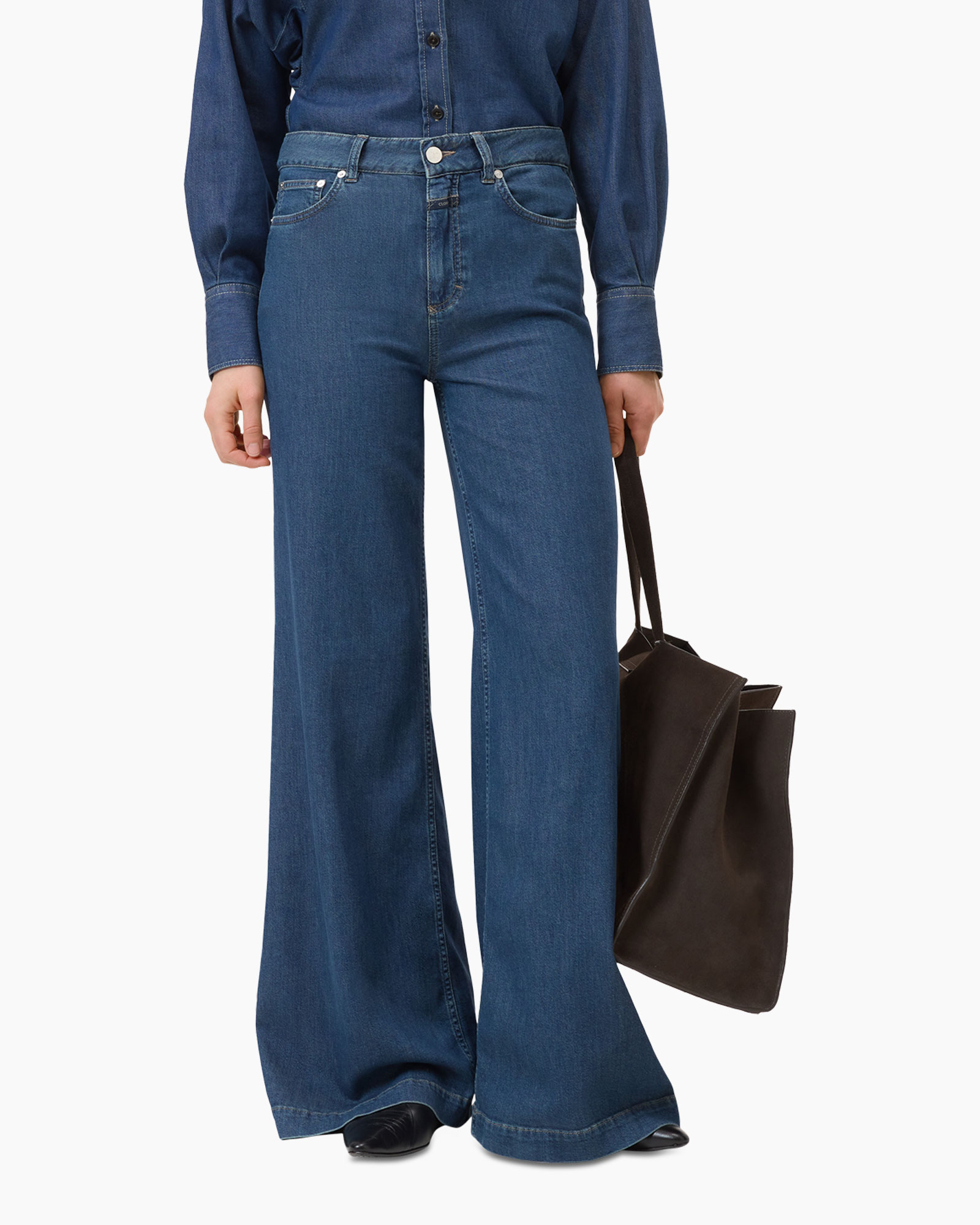 jeans, wide-leg, denim, high-waist, trousers