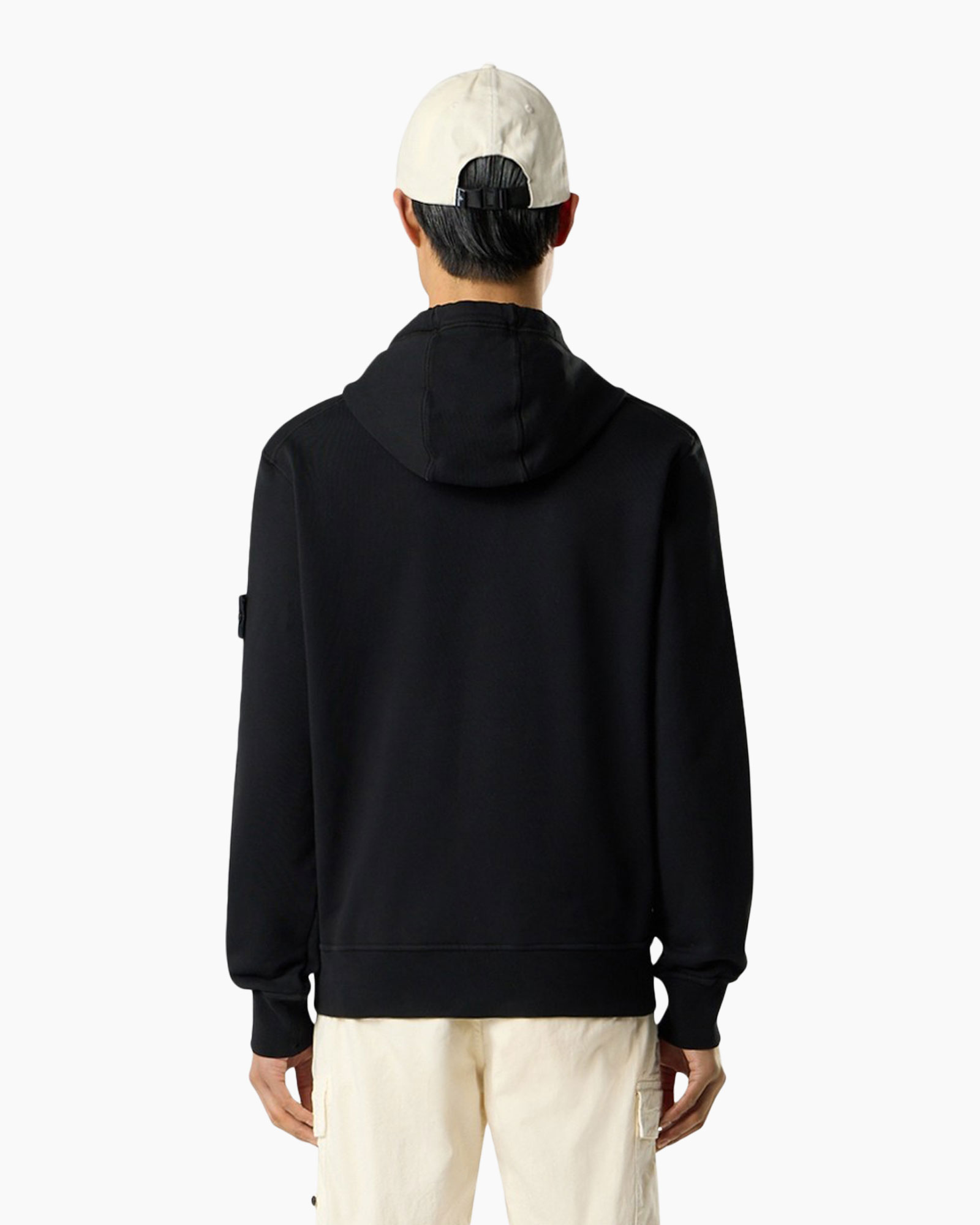 hoodie, hood, black, back view, cap