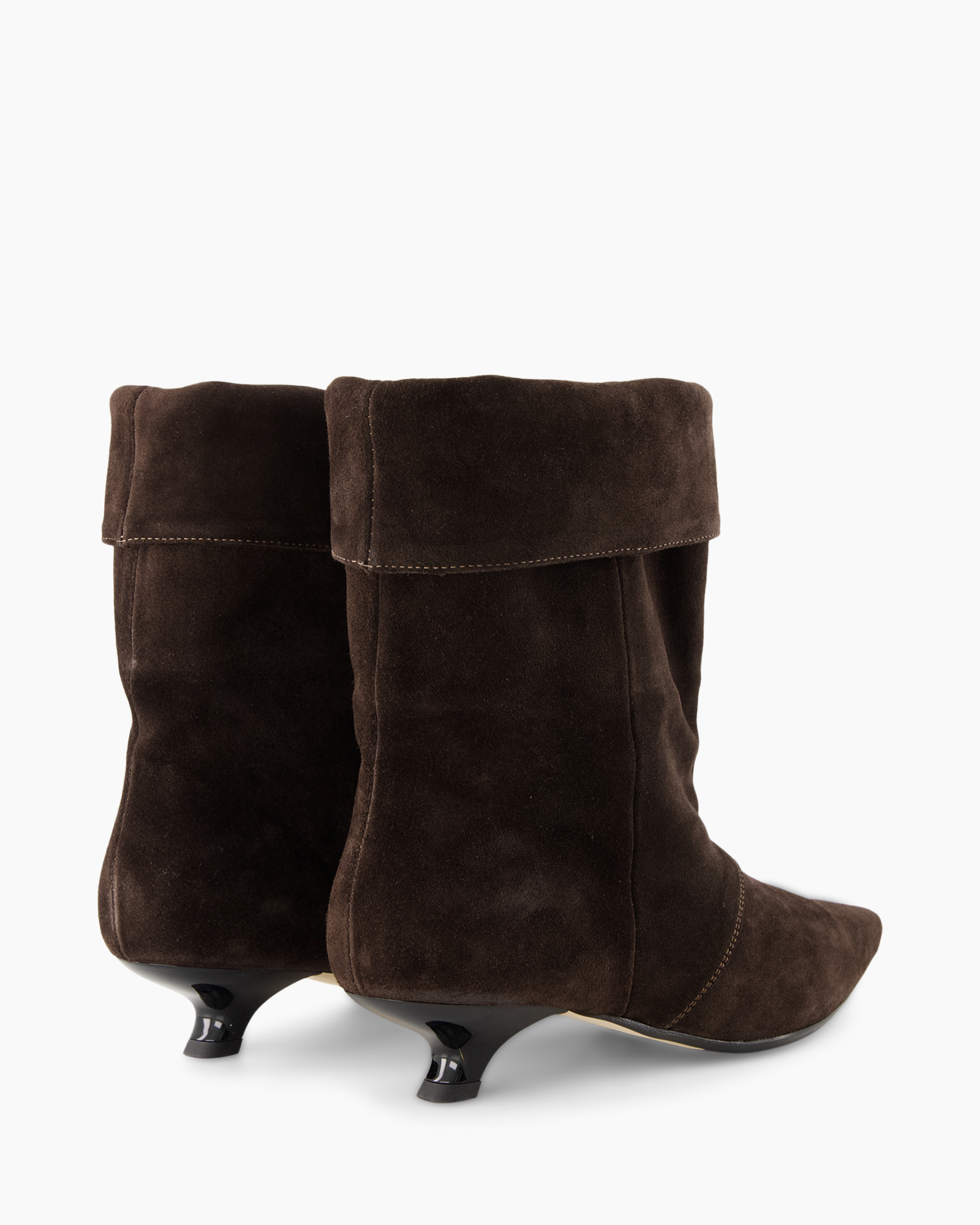 boots, ankle boots, mid heel, suede, brown