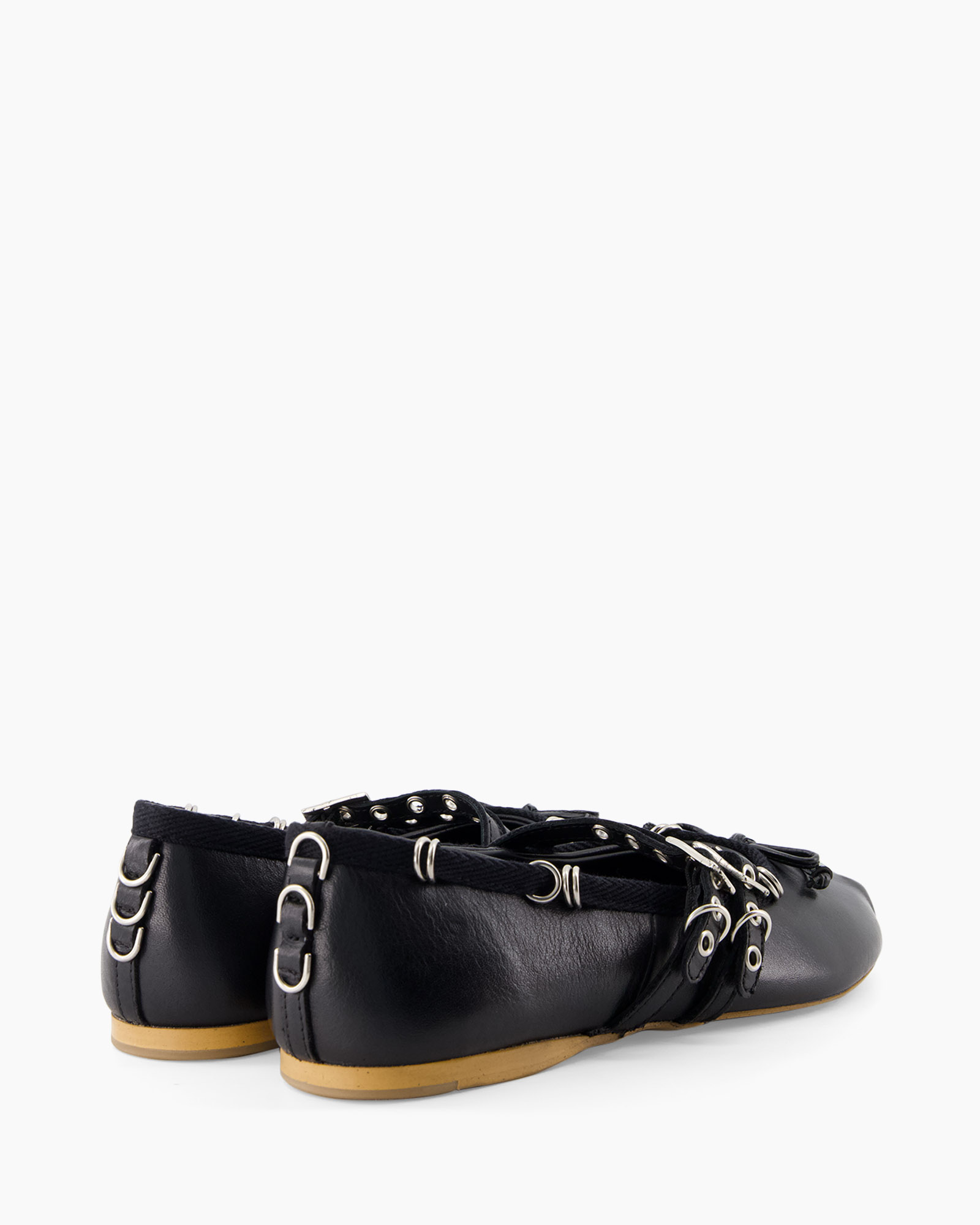leather loafers, black, slip-on, buckle detail, flat sole