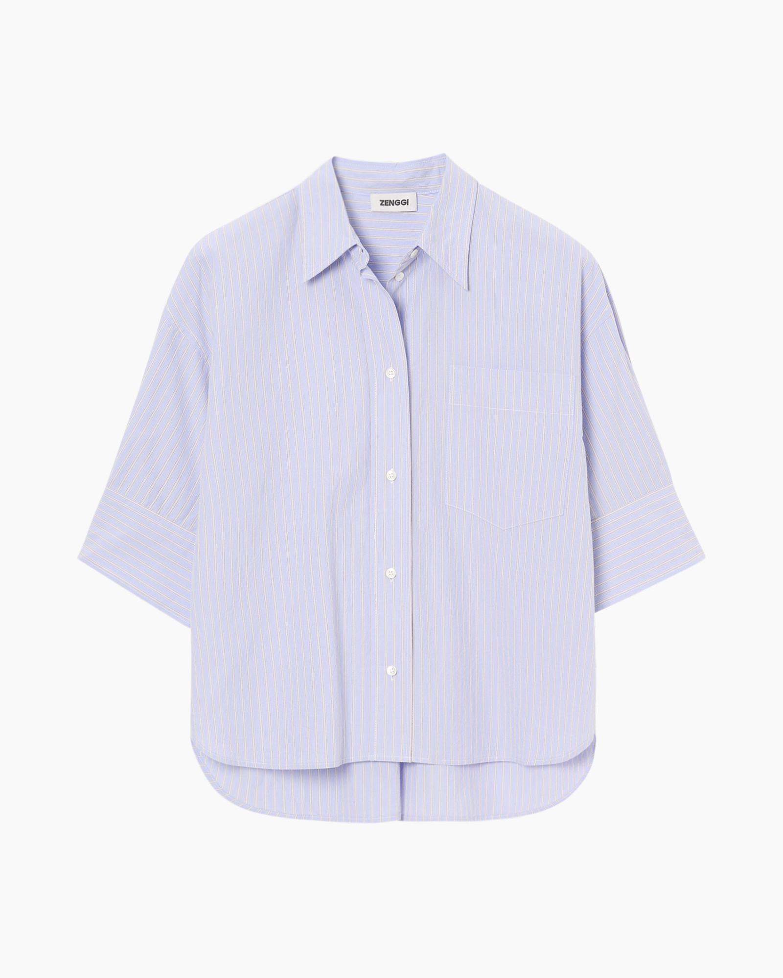 shirt, button-down, striped, collared, loose-fit