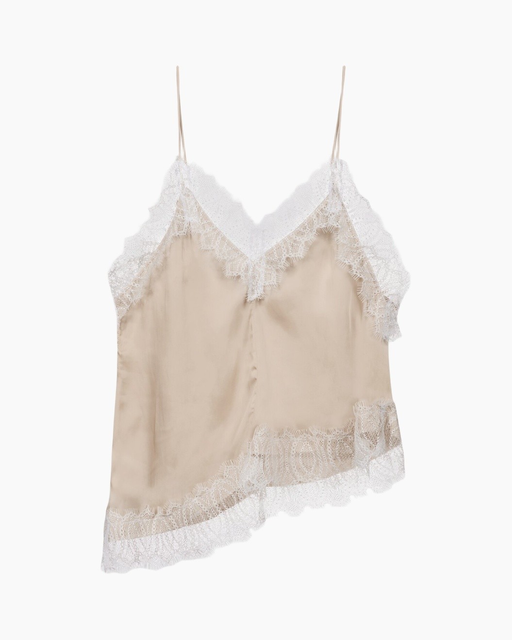 camisole, satin, lace, spaghetti straps, beige