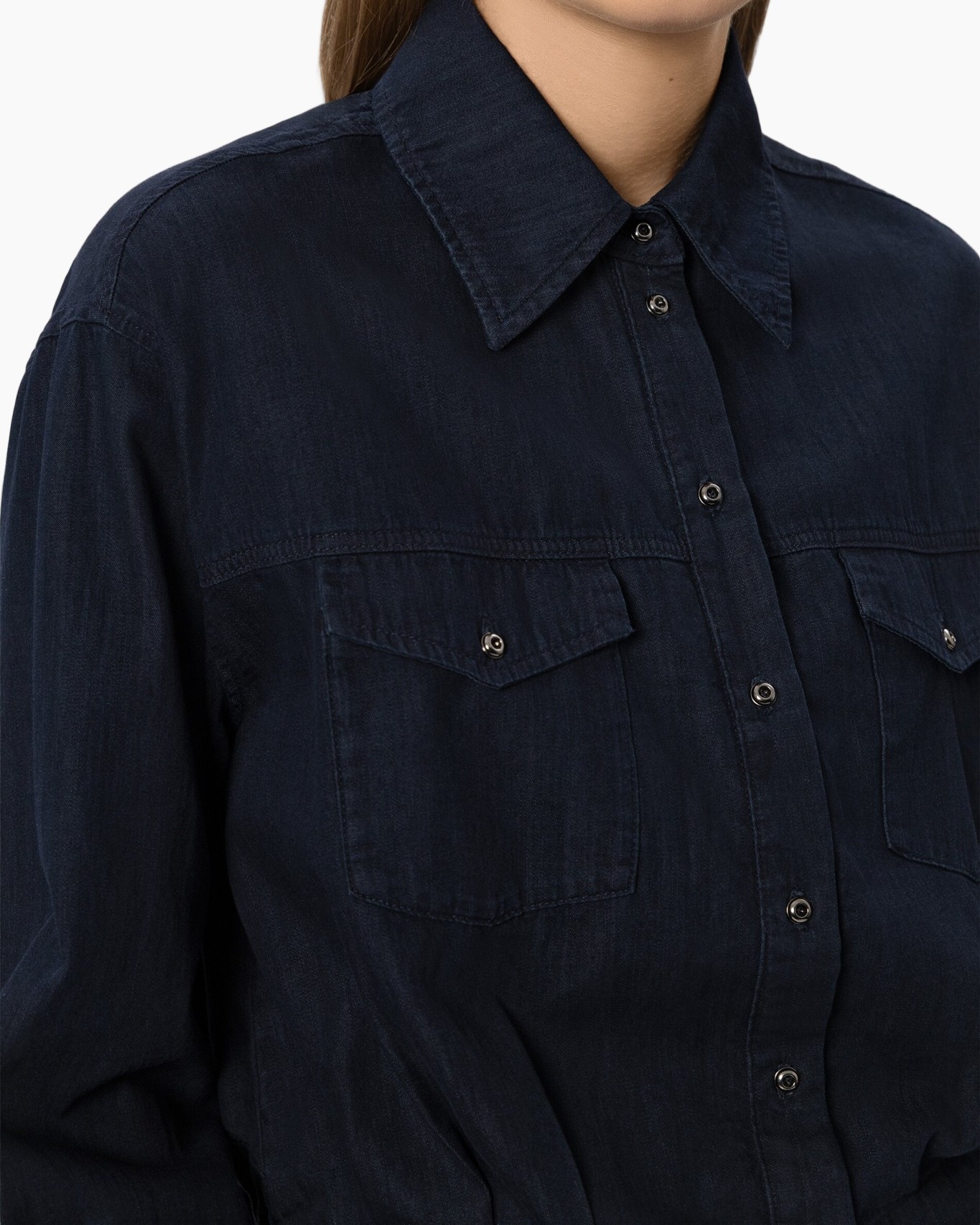 shirt,  denim,  button-down, collared shirt, pocketed
