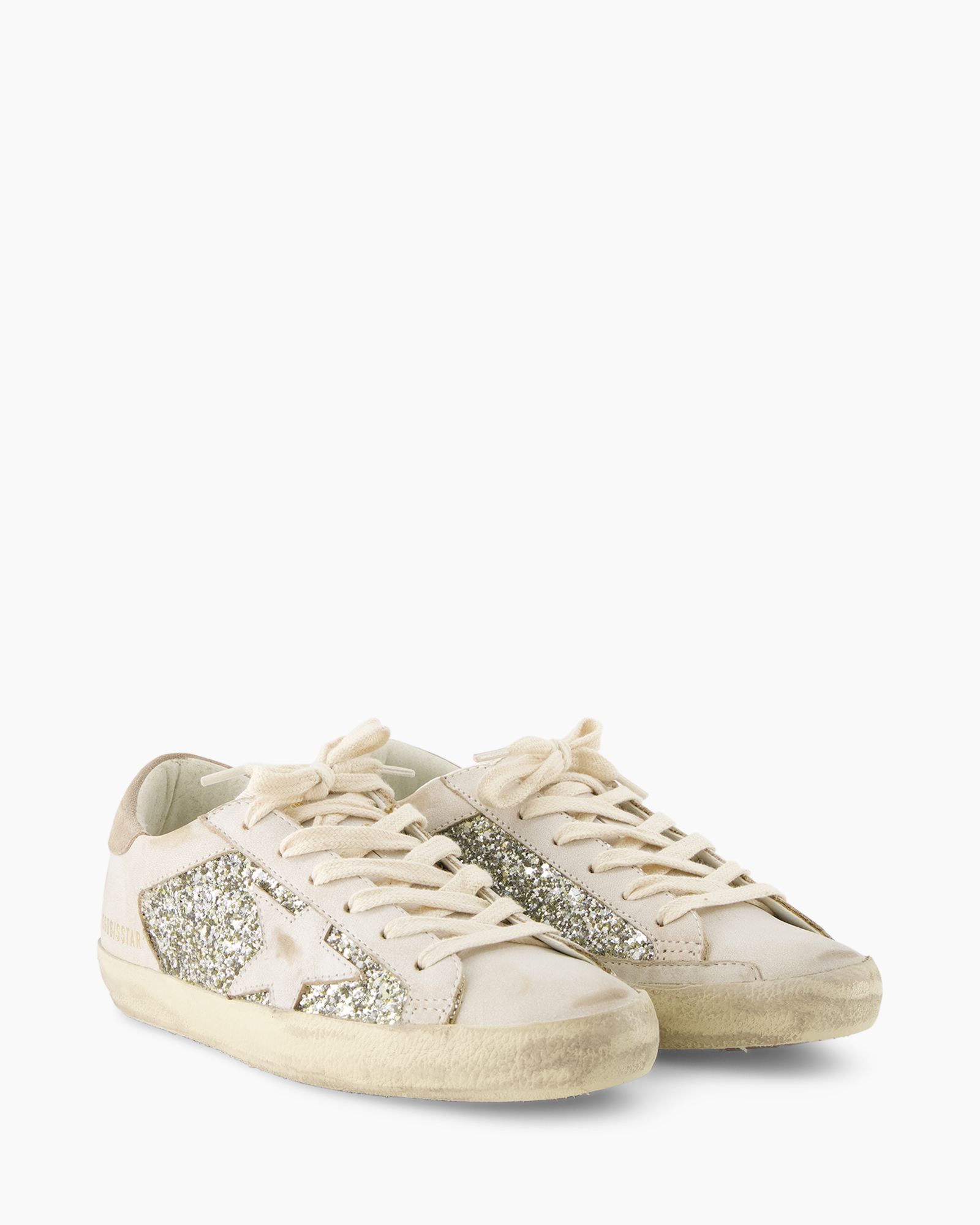sneakers, glitter, cream, laces, platform soles