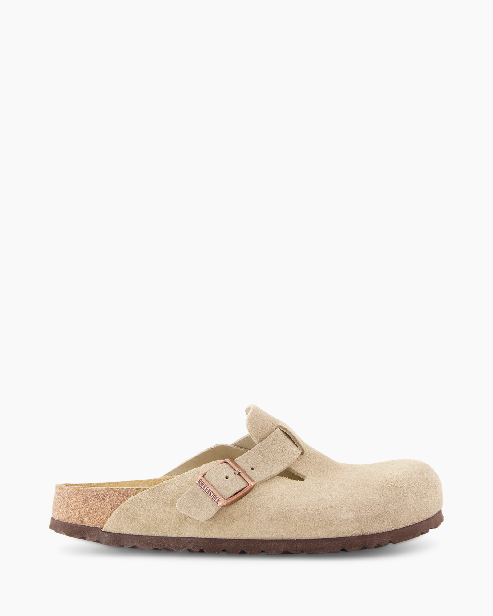 clogs, slipper, suede, beige, buckle