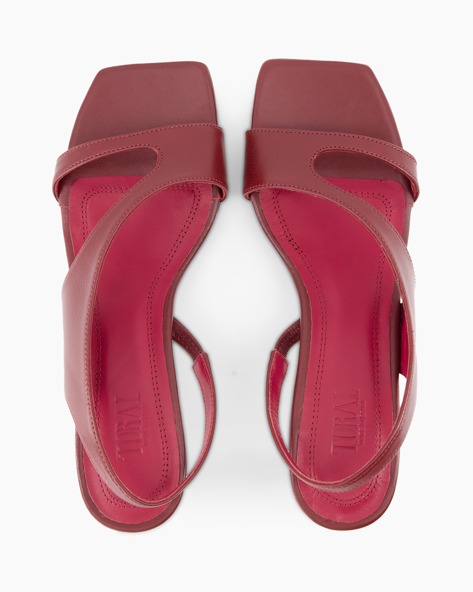 sandals, red, open toe, flat, leather
