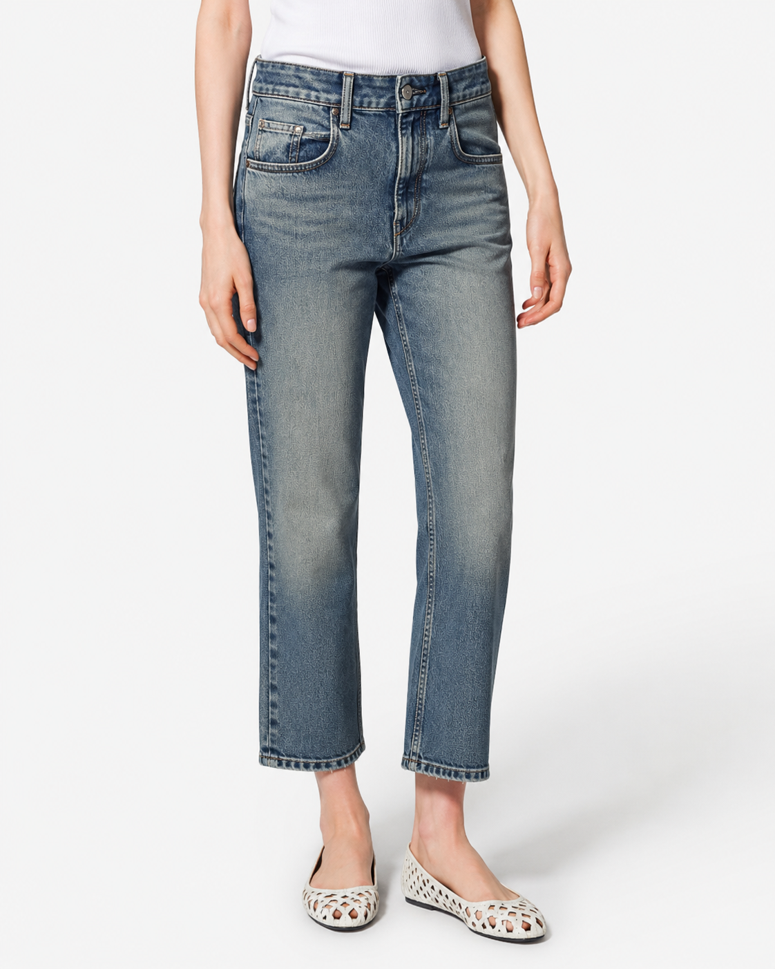 jeans, denim, straight-leg, mid-rise, blue
