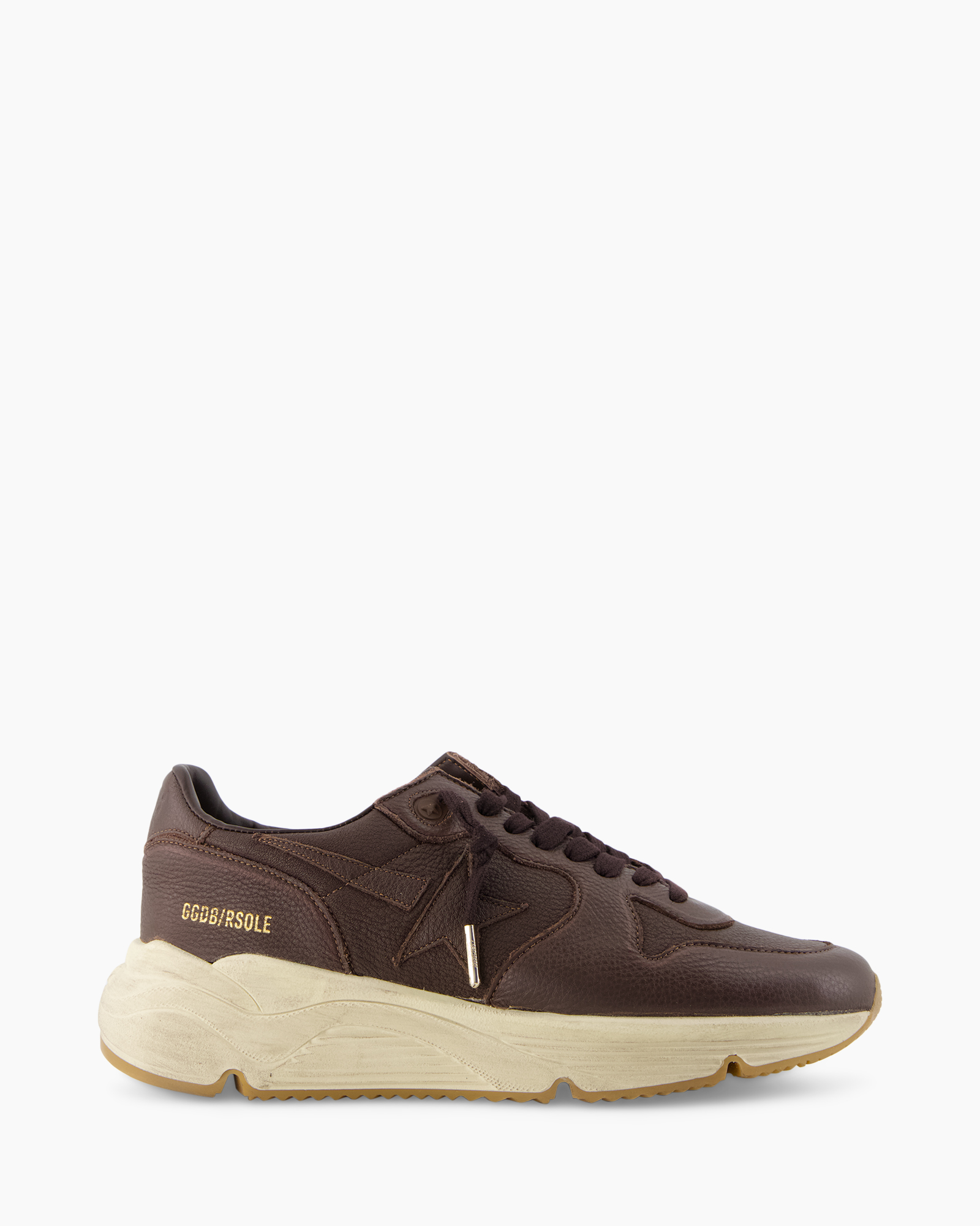 Sneaker Running Sole Leather Donker Bruin