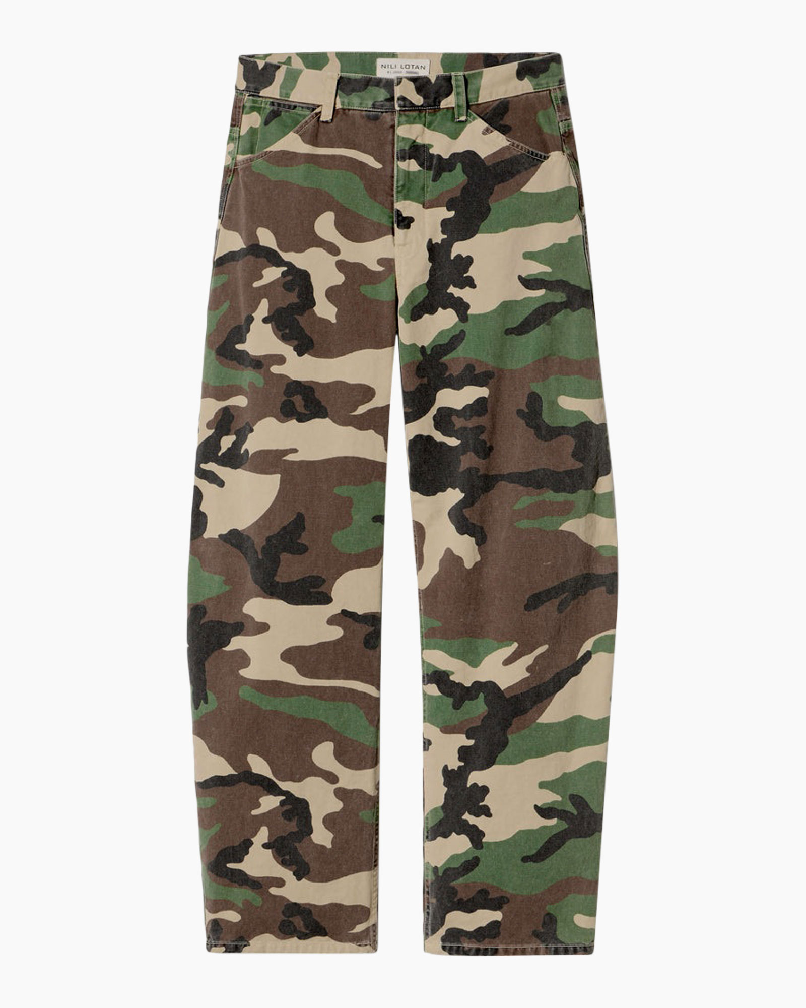camouflage pants, camo pattern, military style, cotton or denim?, trouser