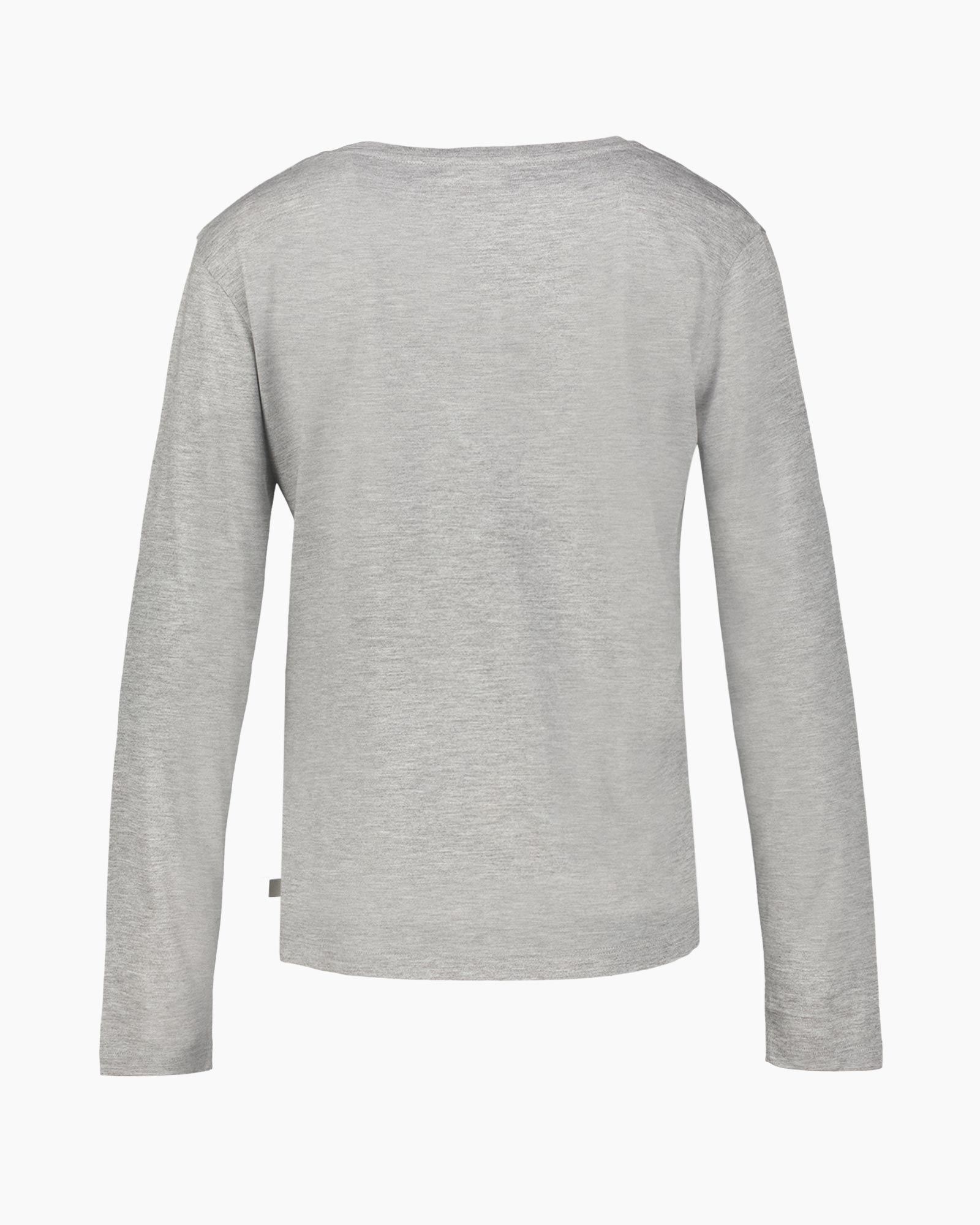 t-shirt, long sleeve, gray, knit, crew neck