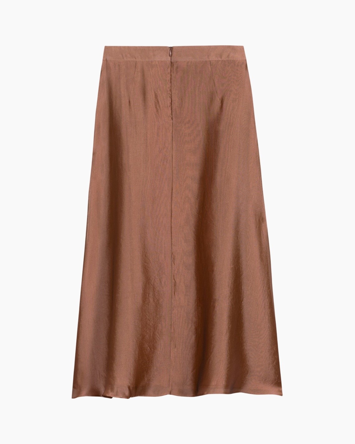 skirt, bronze, midi, solid, zipper_back