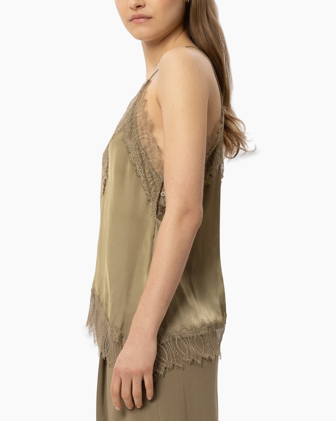 lace, camisole, sleeveless, beige,  Rolled-hem?