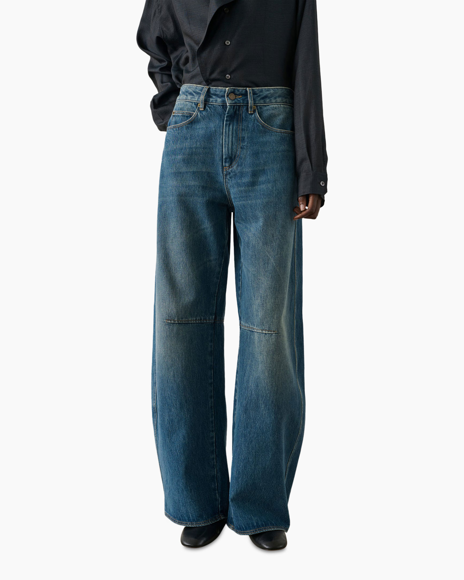 jeans, wide-leg, denim, blue, pants