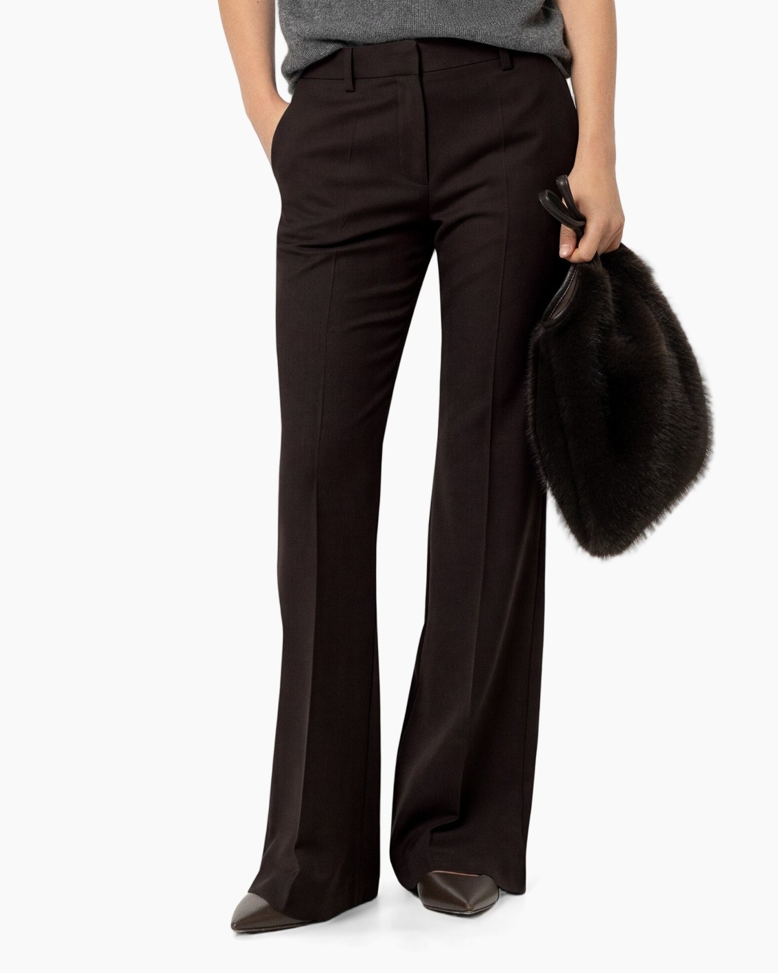 trousers, pants, wide-leg, black, business-casual