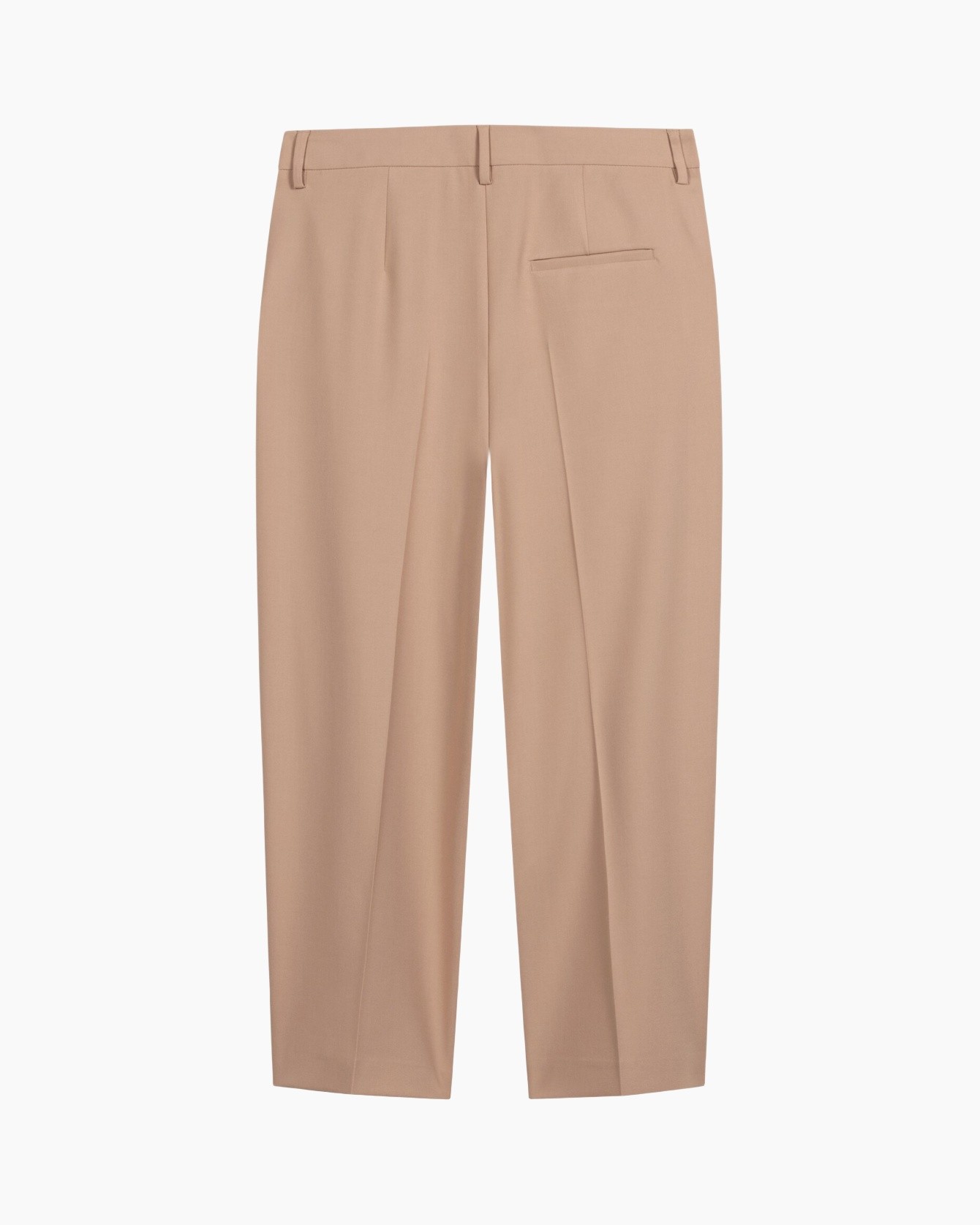 trousers, pants, beige, back pocket, flat-front