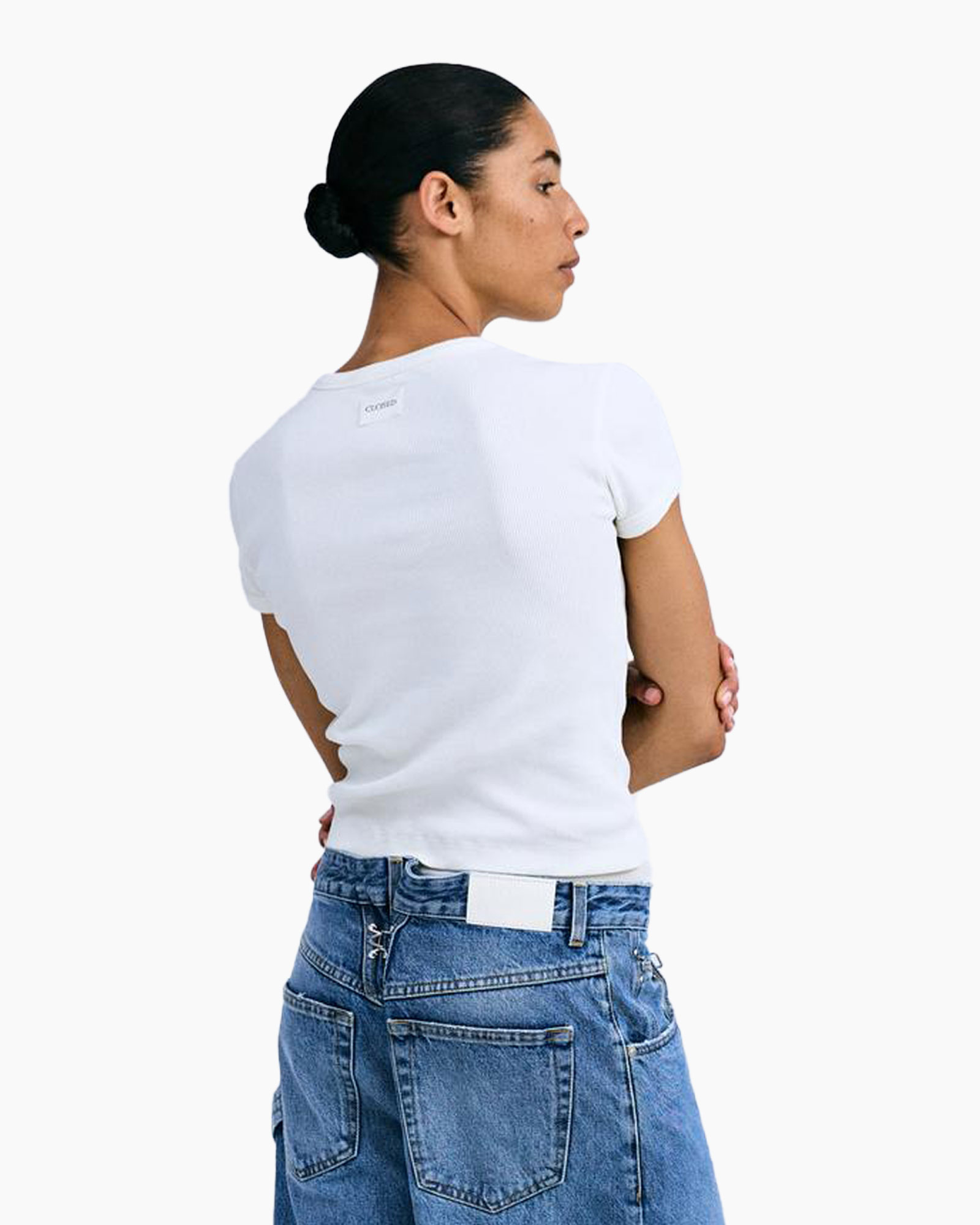 T-Shirt, Pants, Person, Jeans, Sleeve