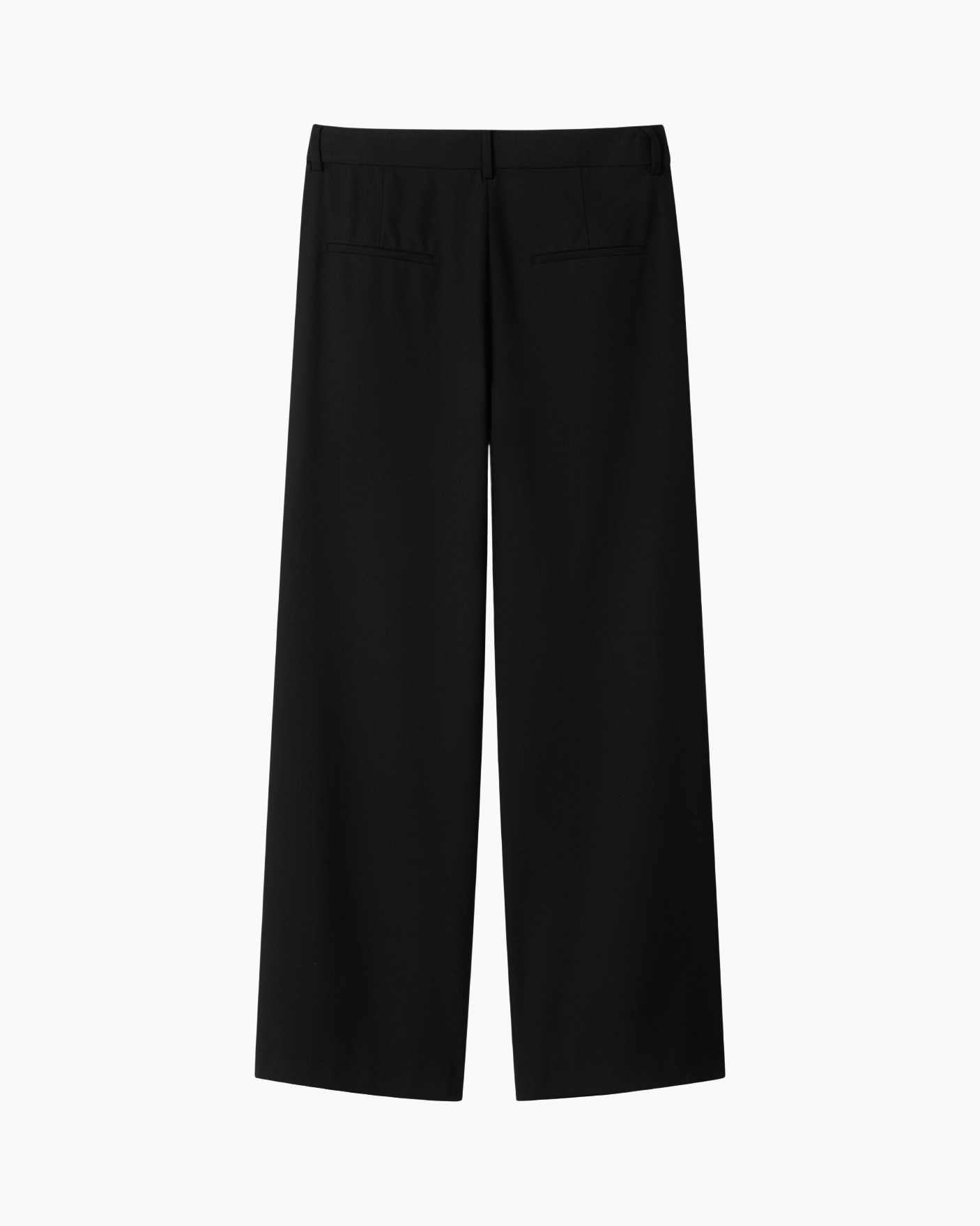 pants, trousers, black, wide-leg, back pockets