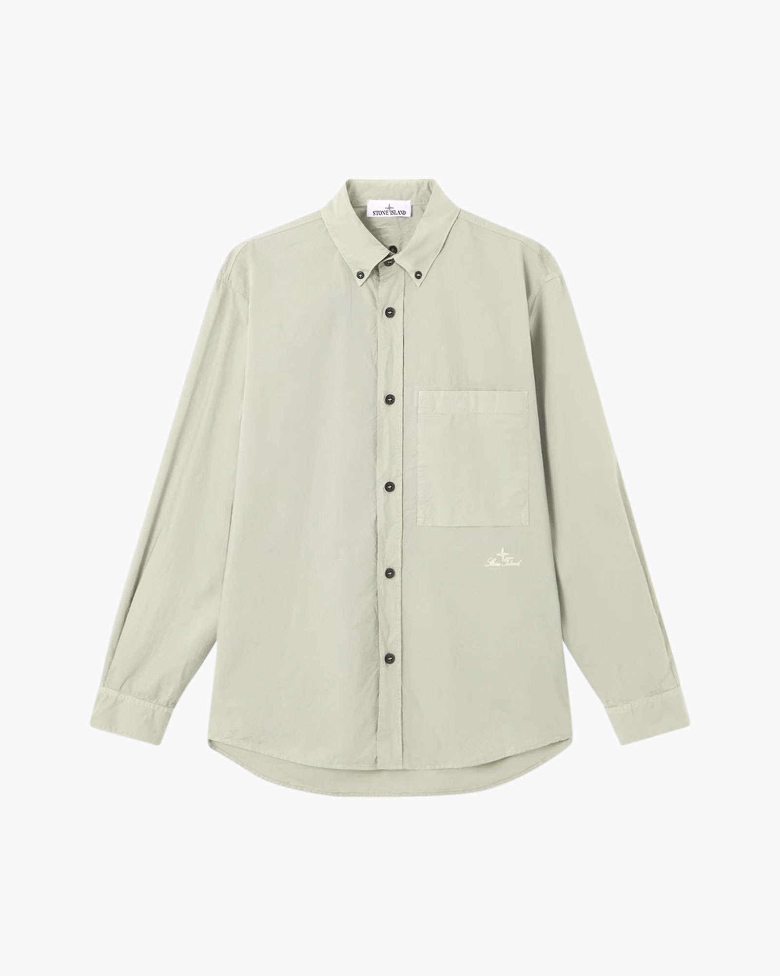 shirt, button-down, long-sleeve, pocket, light-green