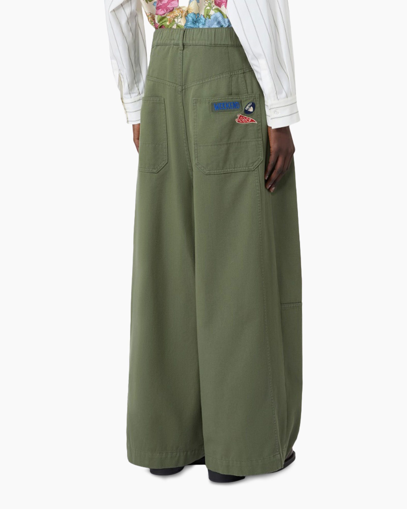 pants, wide-leg, olive, cargo, trouser