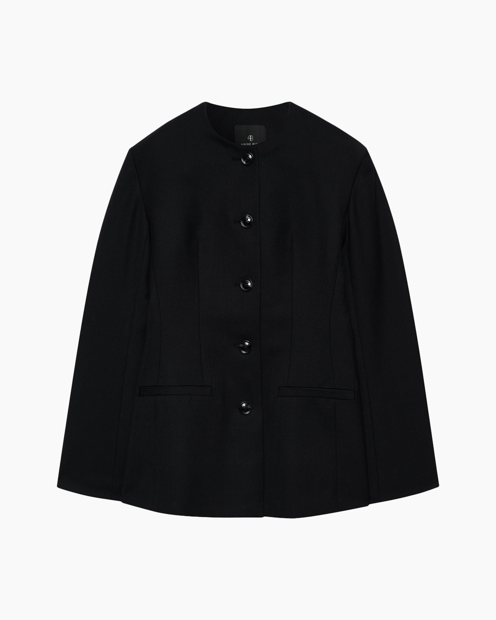 blazer, black, buttoned, tailored, pockets