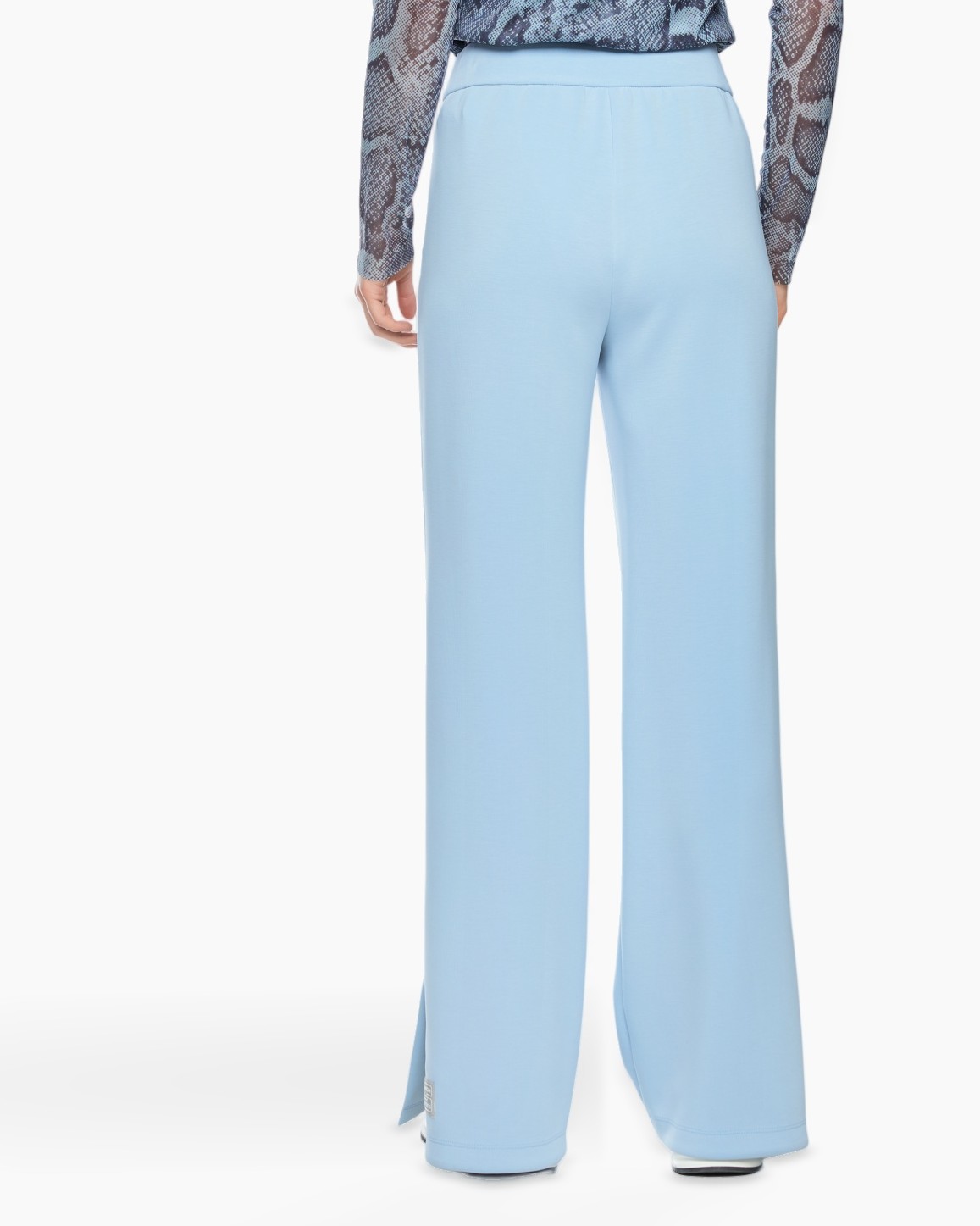 light blue pants, wide-leg, trousers, high waist, soft fabric