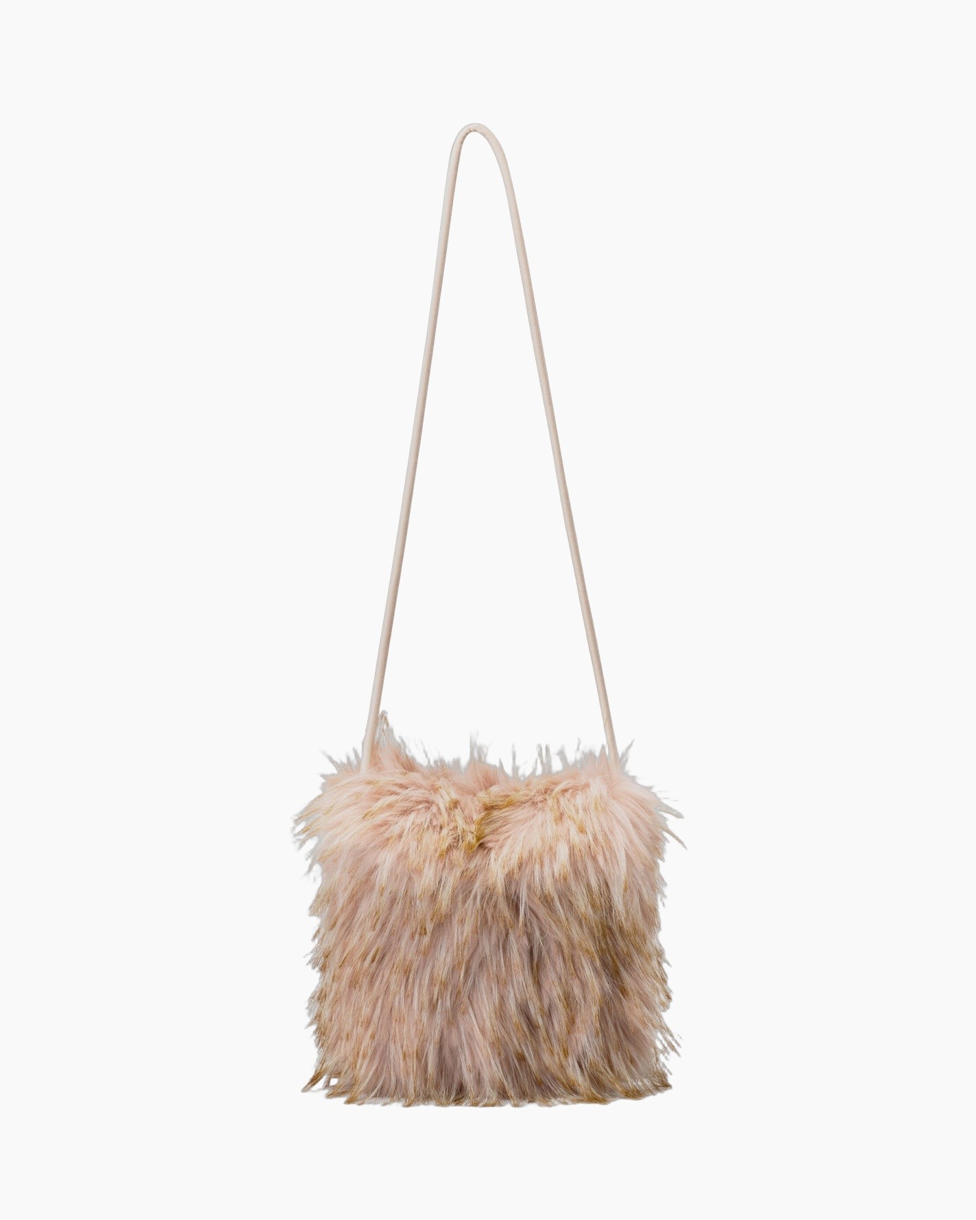 faux fur bag, pink fur, shoulder bag, strap bag, soft texture