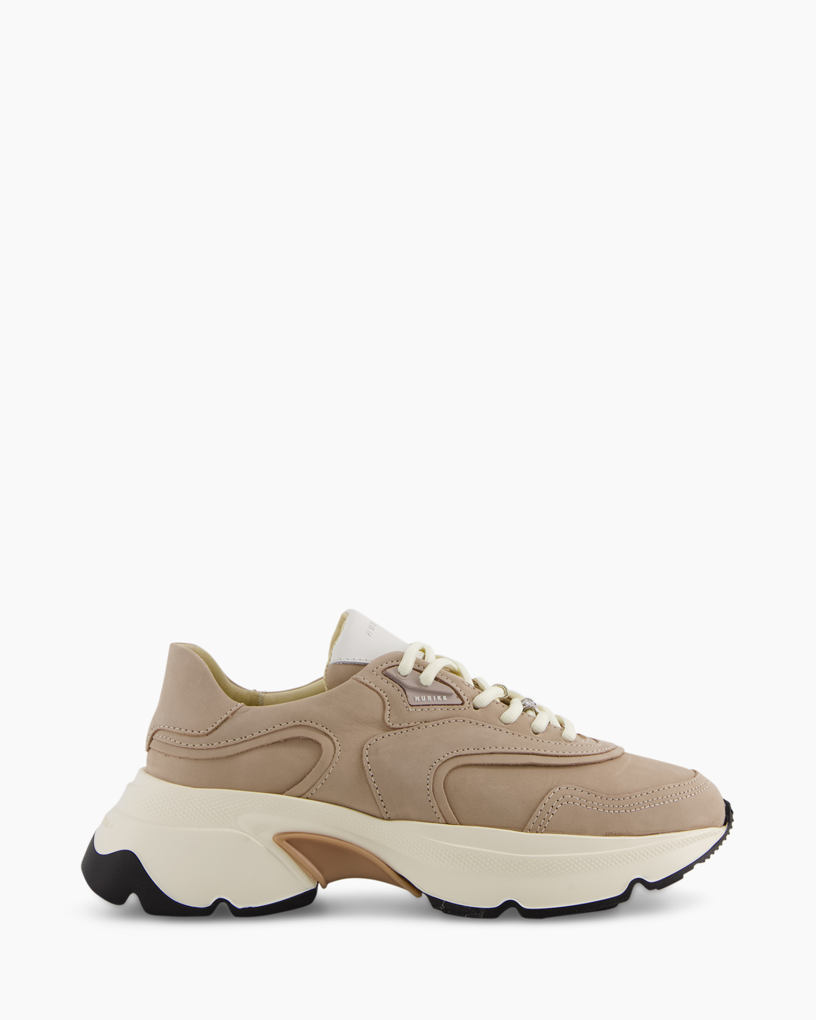 sneaker, beige, chunky sole, leather, lace-up