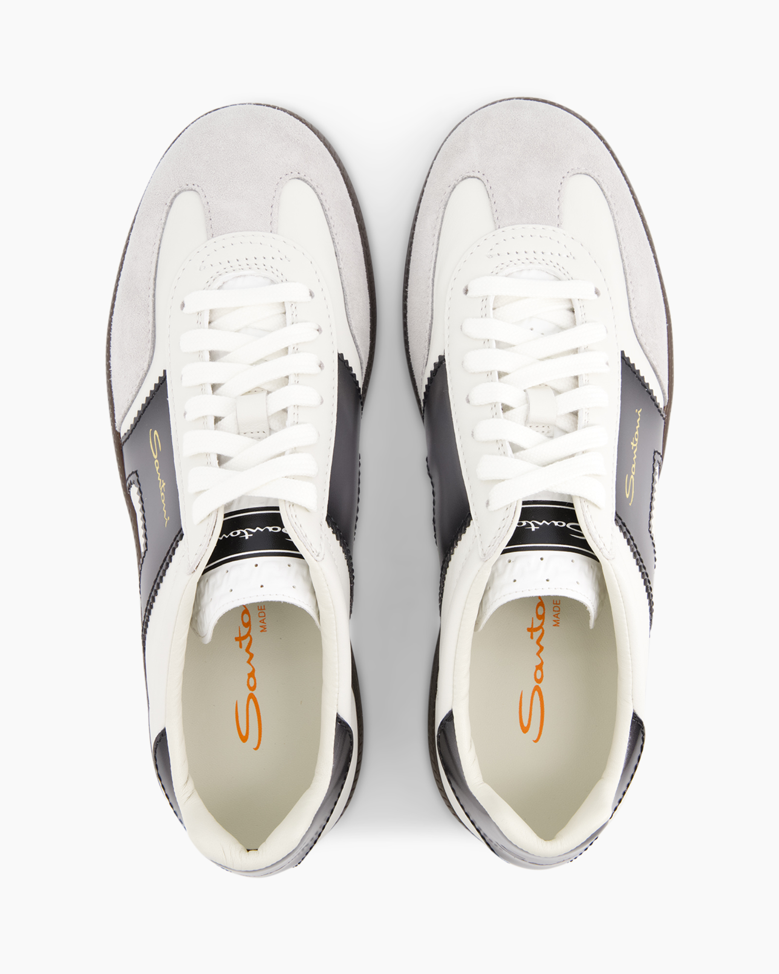 sneakers, pair, white, gray, laces