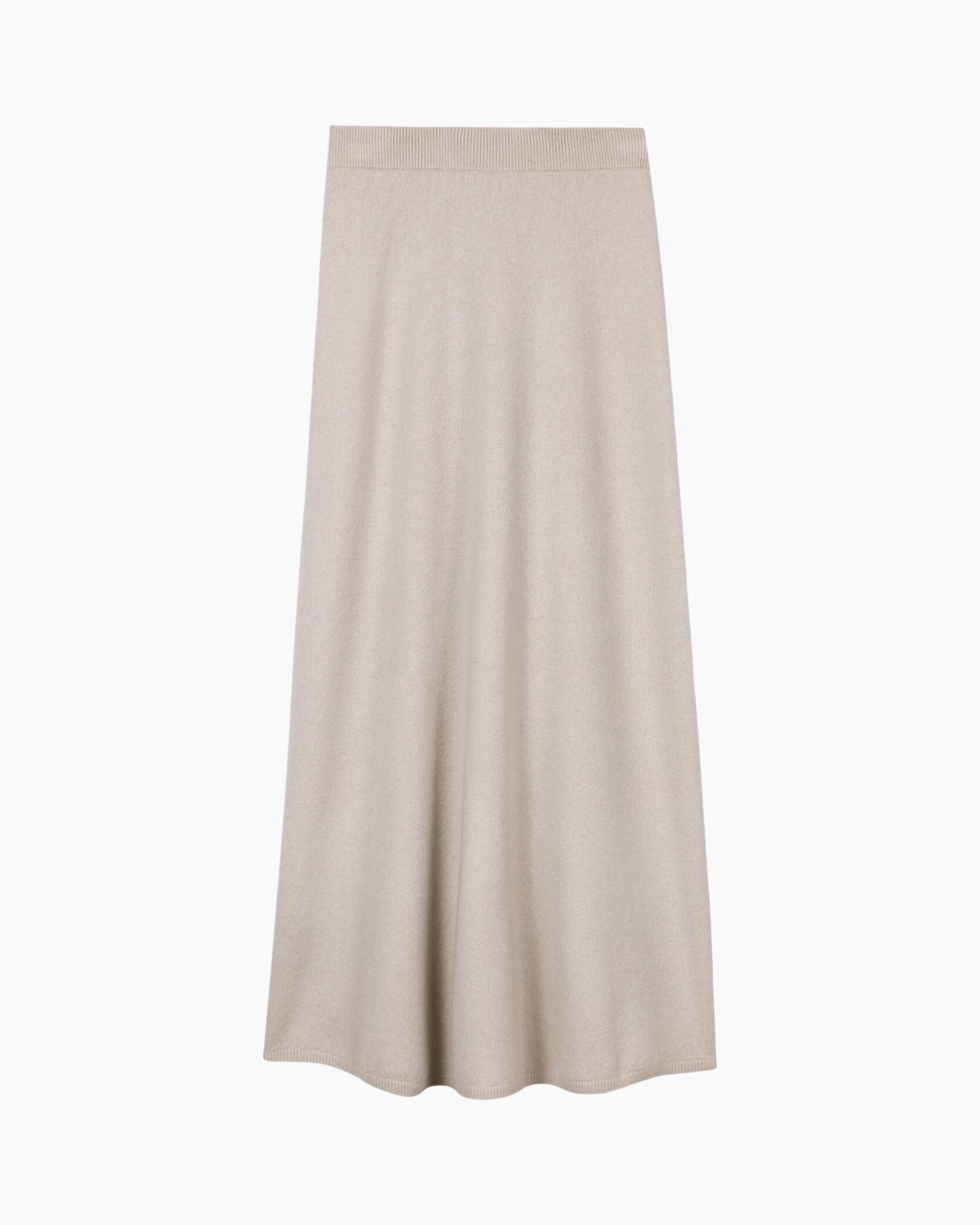 skirt, maxi, knit, beige, solid