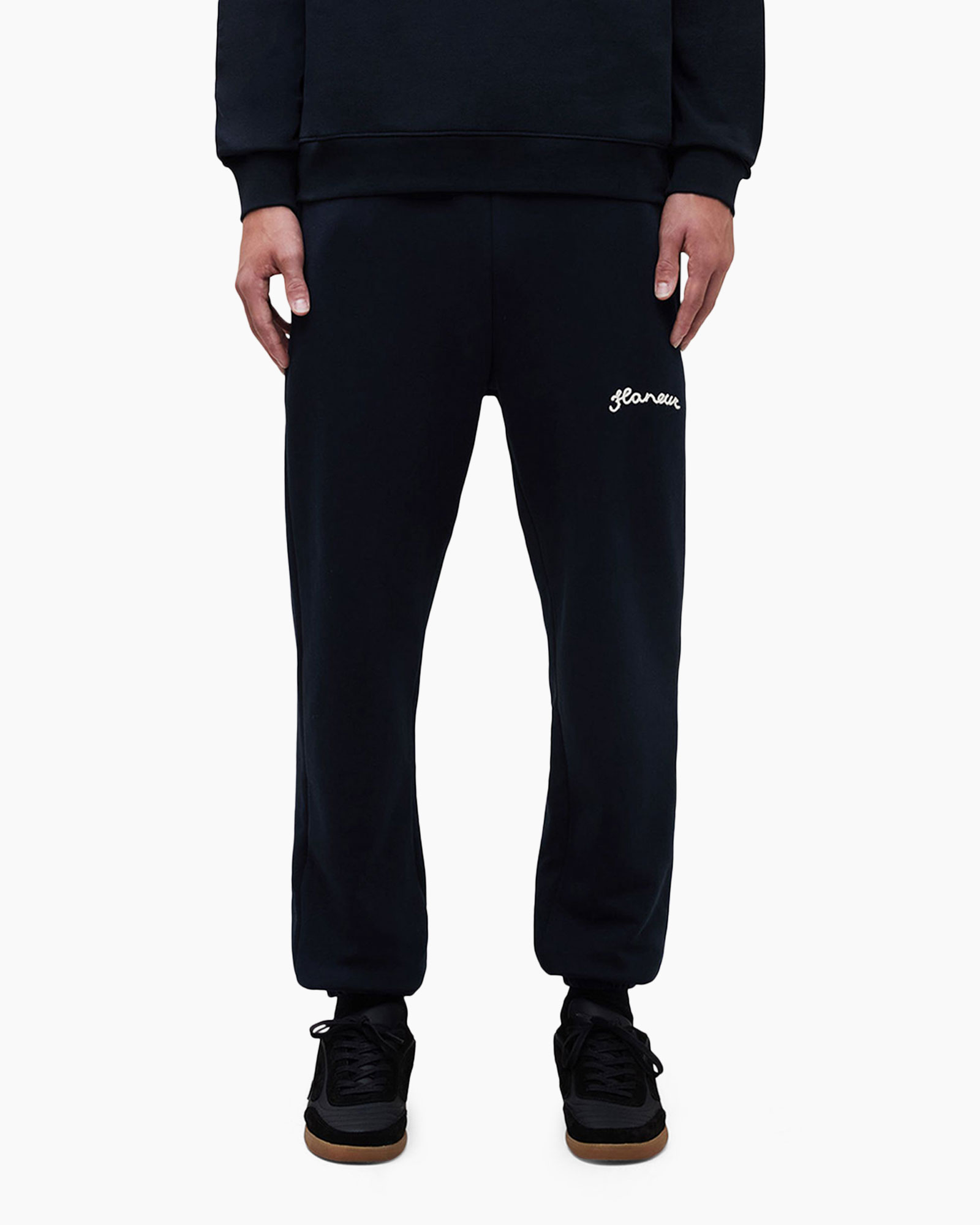 sweatpants, pants, navy, drawstring, logo
