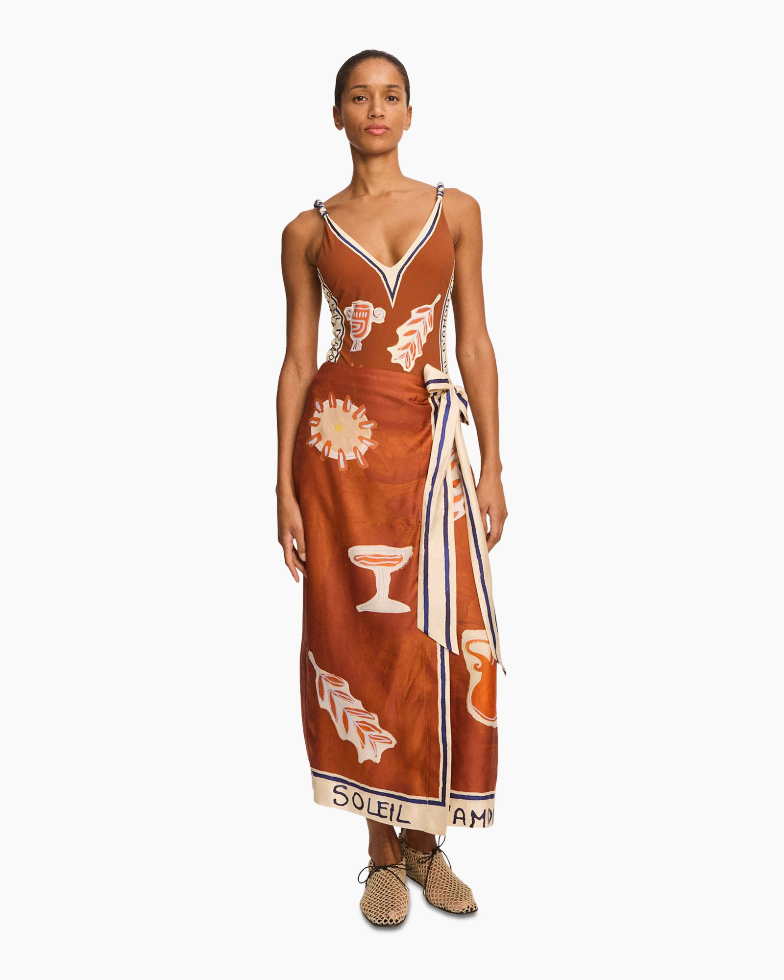 Maxi Rok Soleil D'amour Silk Sarong Roestbruin