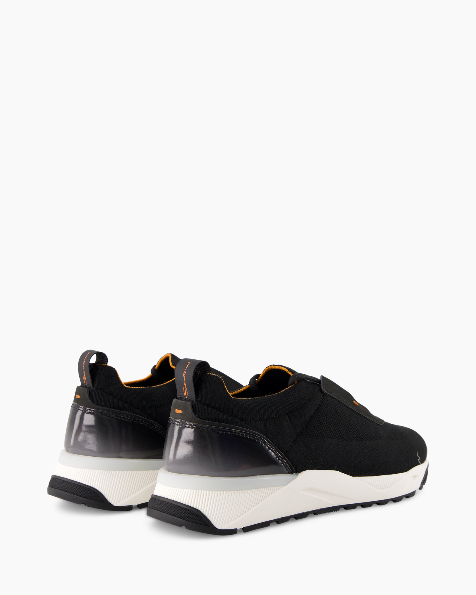 sneakers, black, slip-on, panelled, athletic