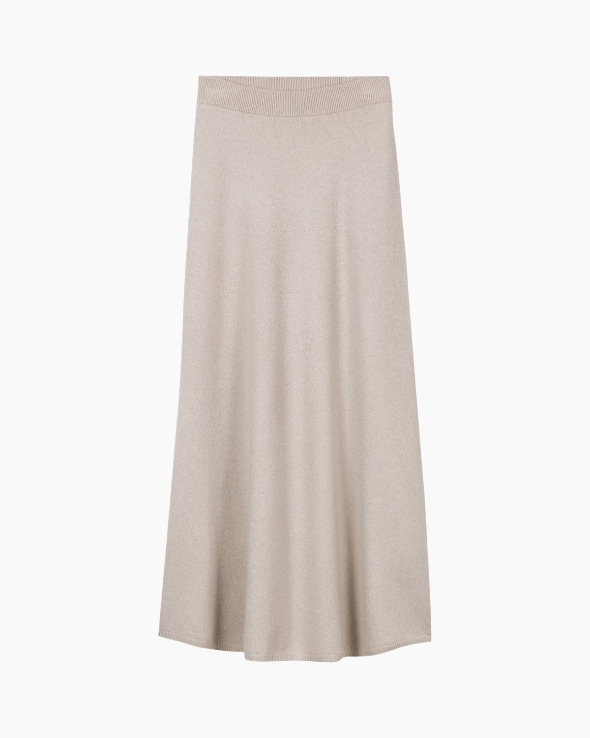 skirt, maxi, beige, knit, elastic waistband