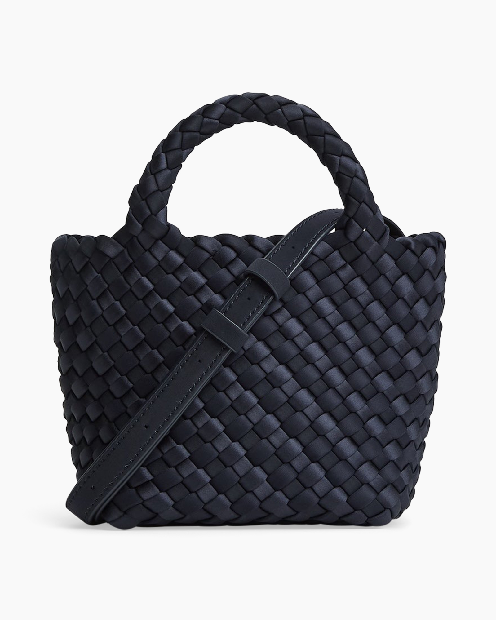 handbag, woven, crossbody, navy, purse