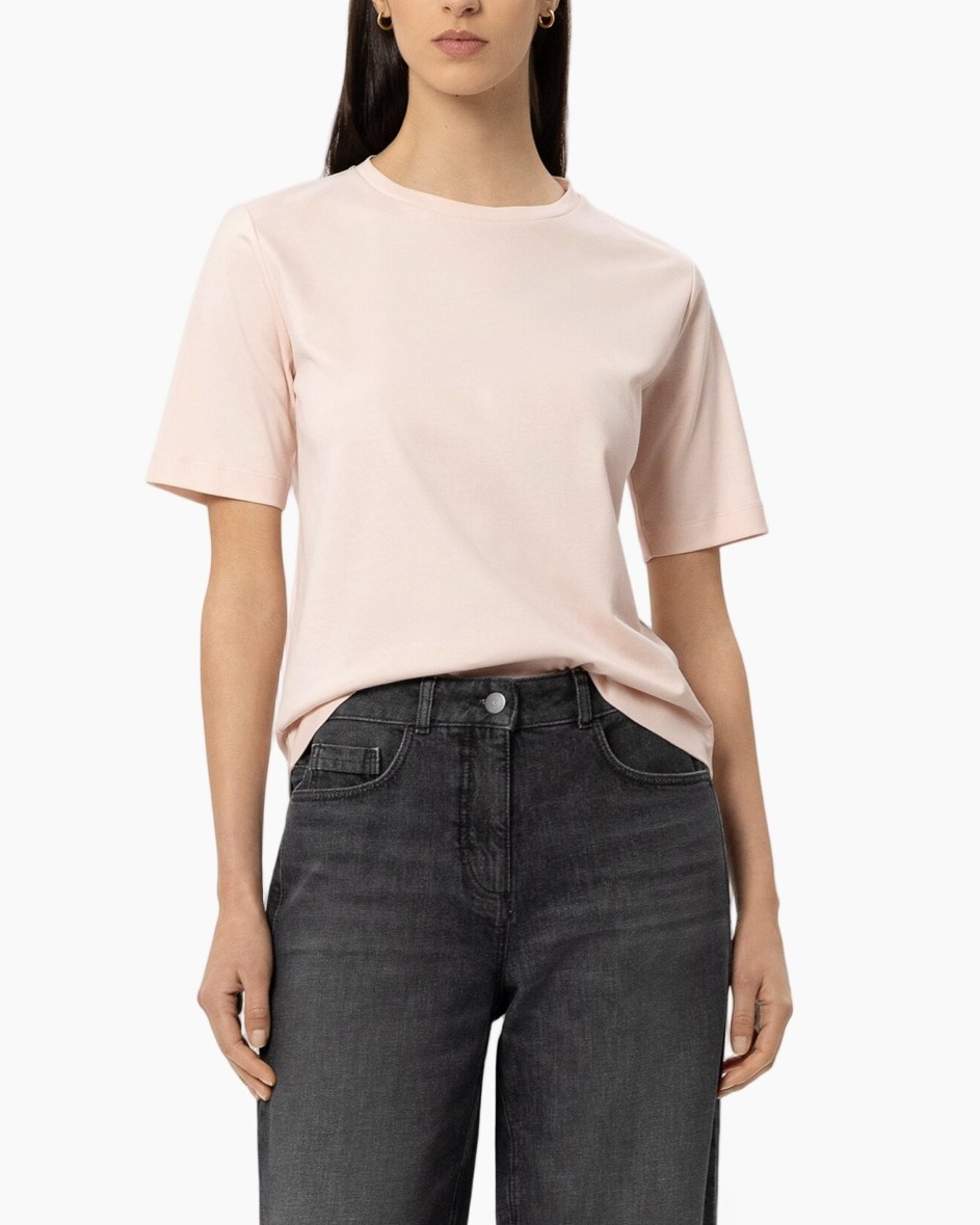 t-shirt, short sleeve, round neck, pink, casual