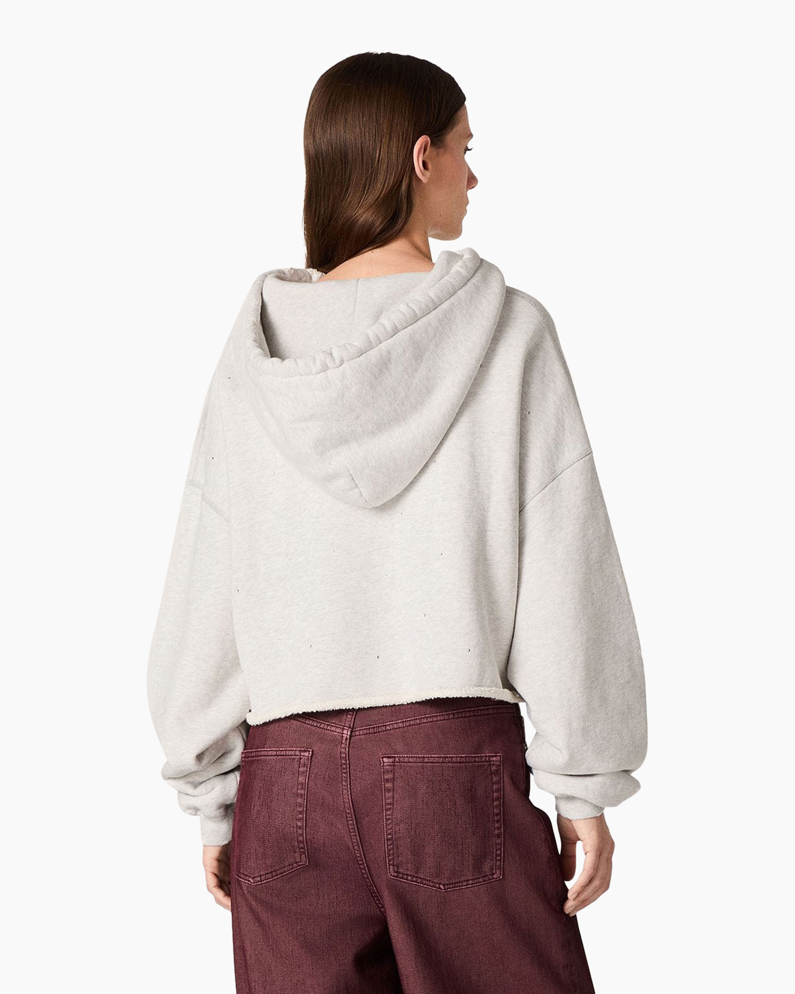 hoodie, sweatshirt, cropped, white, longsleeve