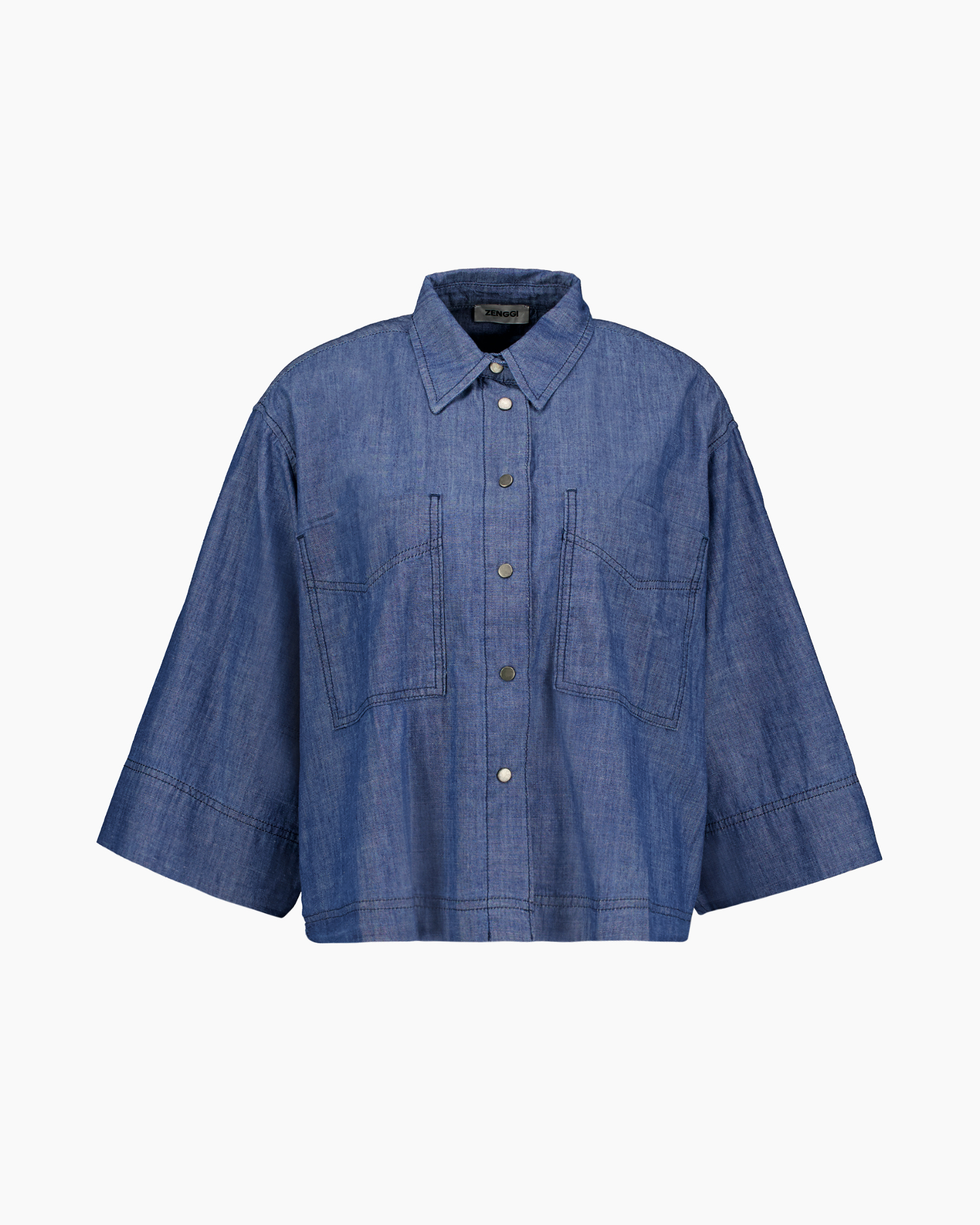 denim, shirt, button-down, pocket, blue