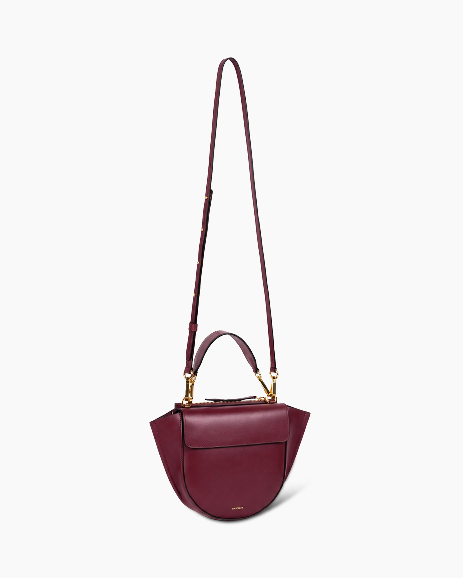 handbag, crossbody, burgundy, leather, gold hardware