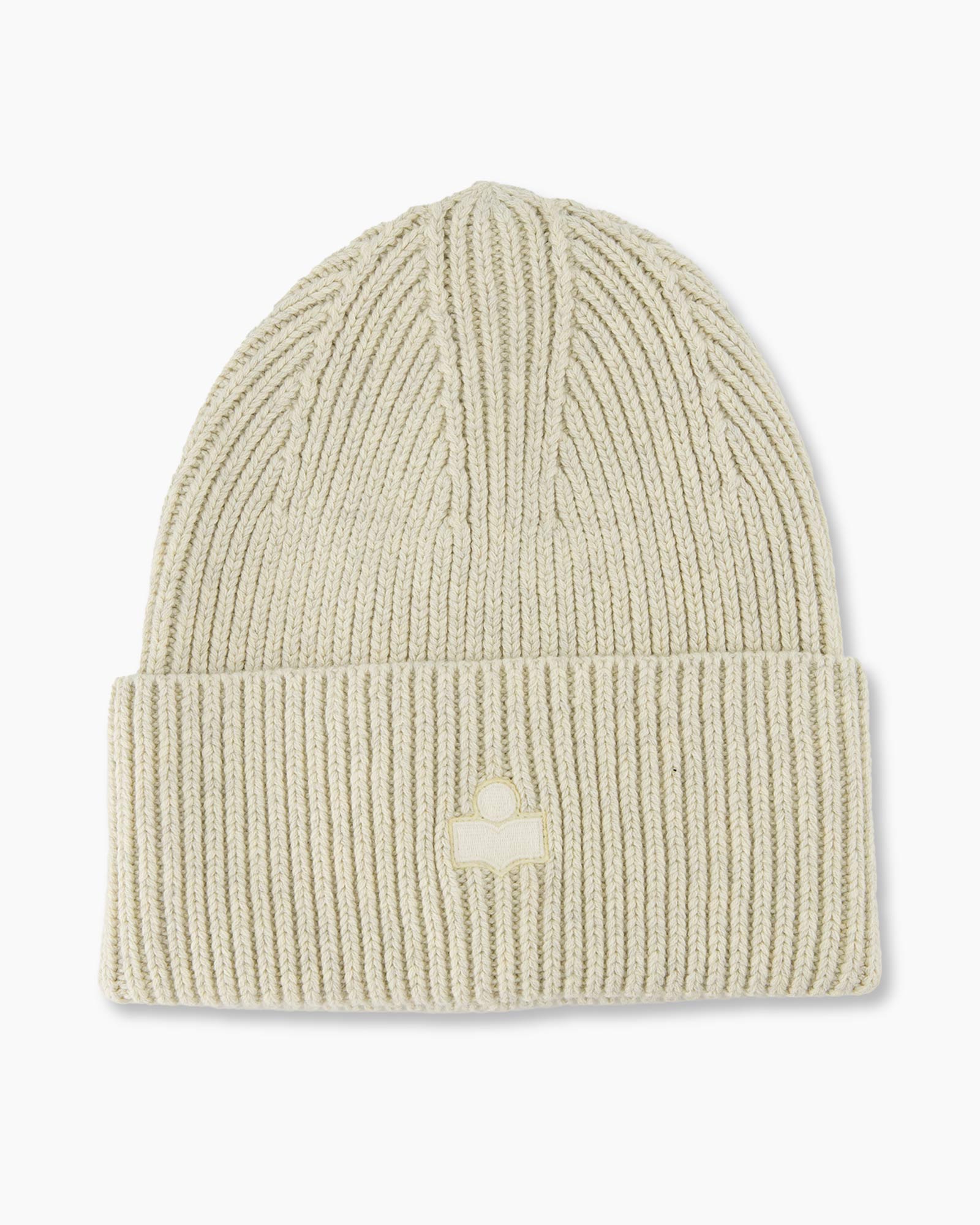 beanie, knit, ribbed, neutral, folded-cuff