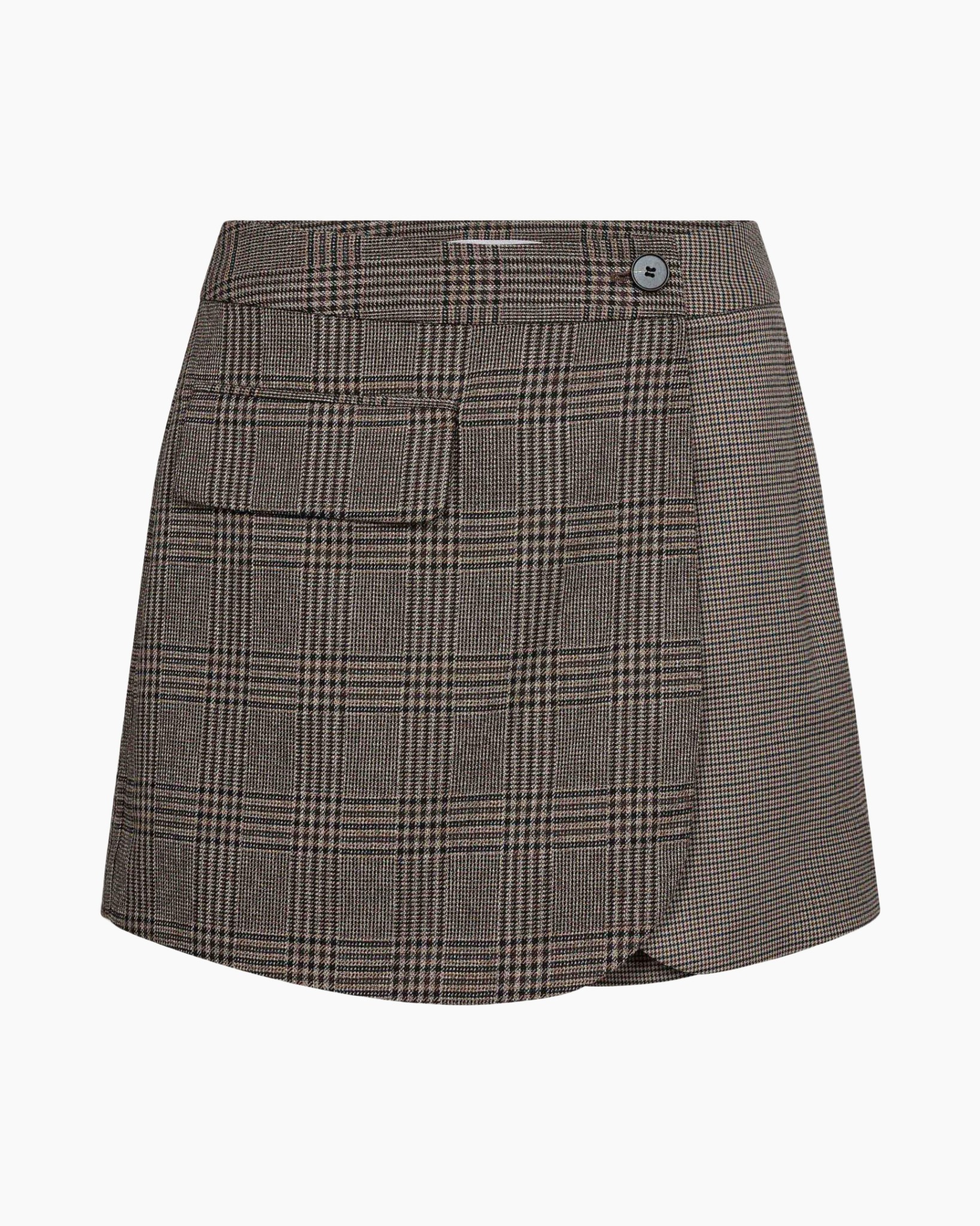 skirt, plaid, checkered, buttons, pocket