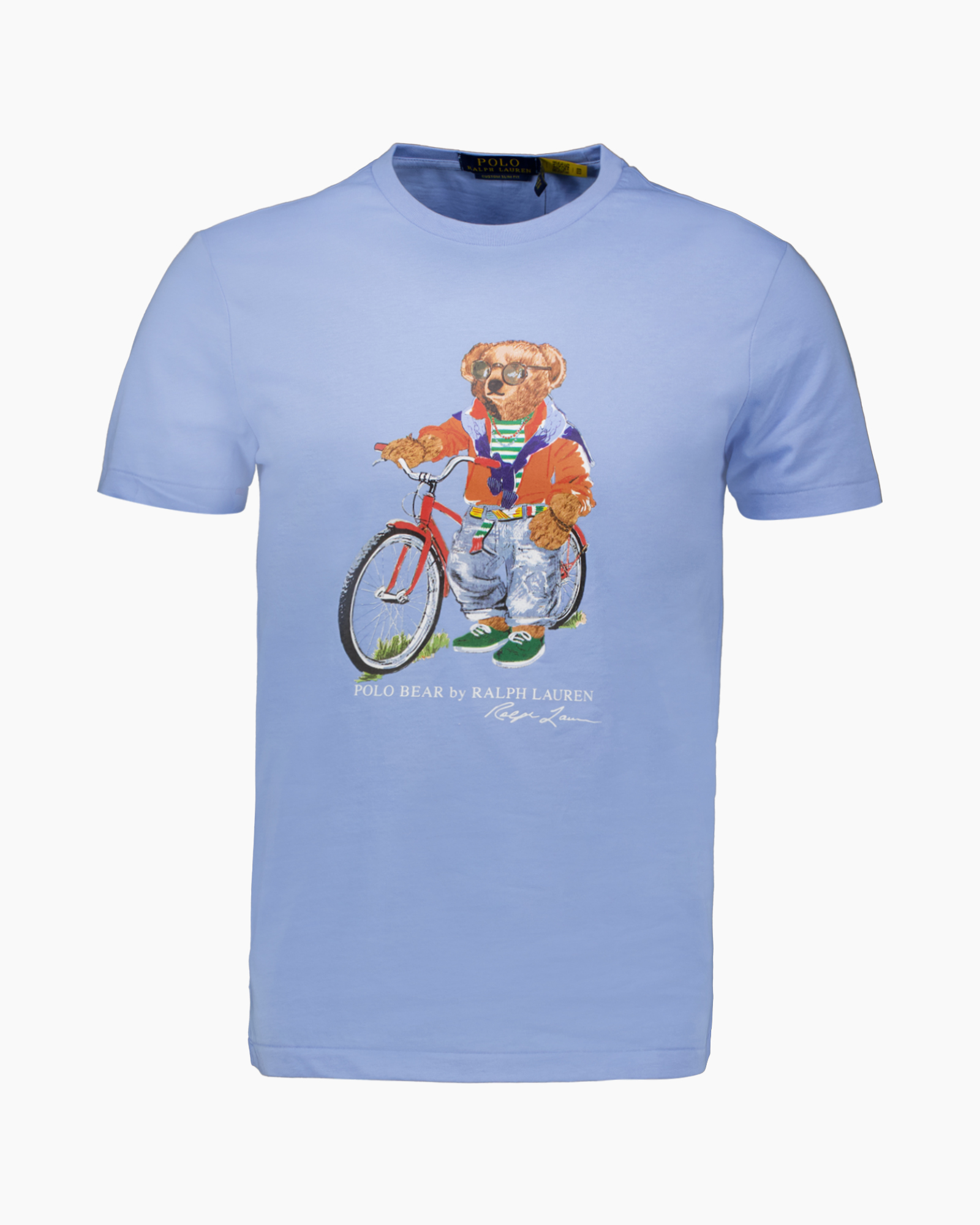t-shirt, graphic, short sleeve, blue, bear print