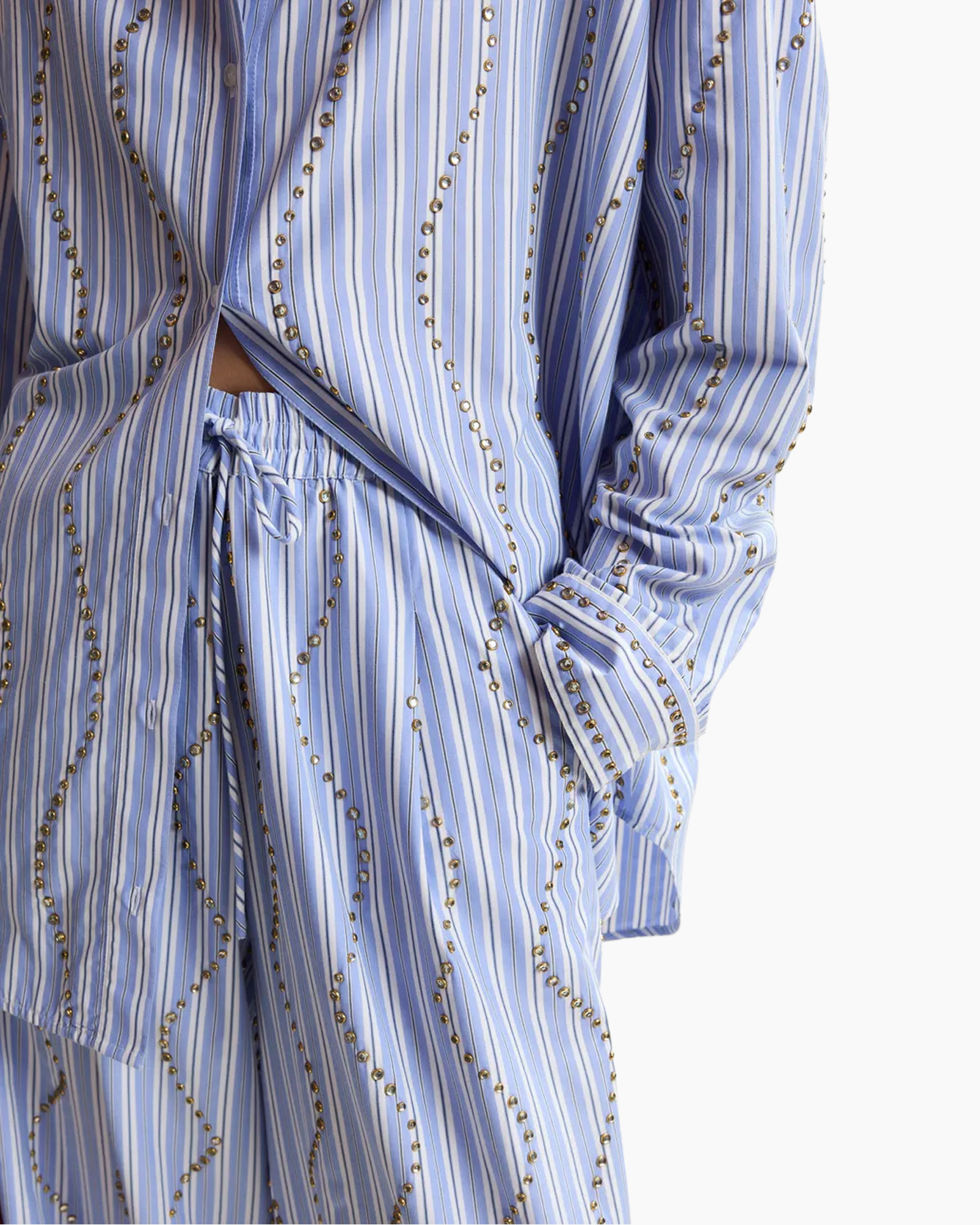shirt, stripes, button-down, blue, textured-stitching
