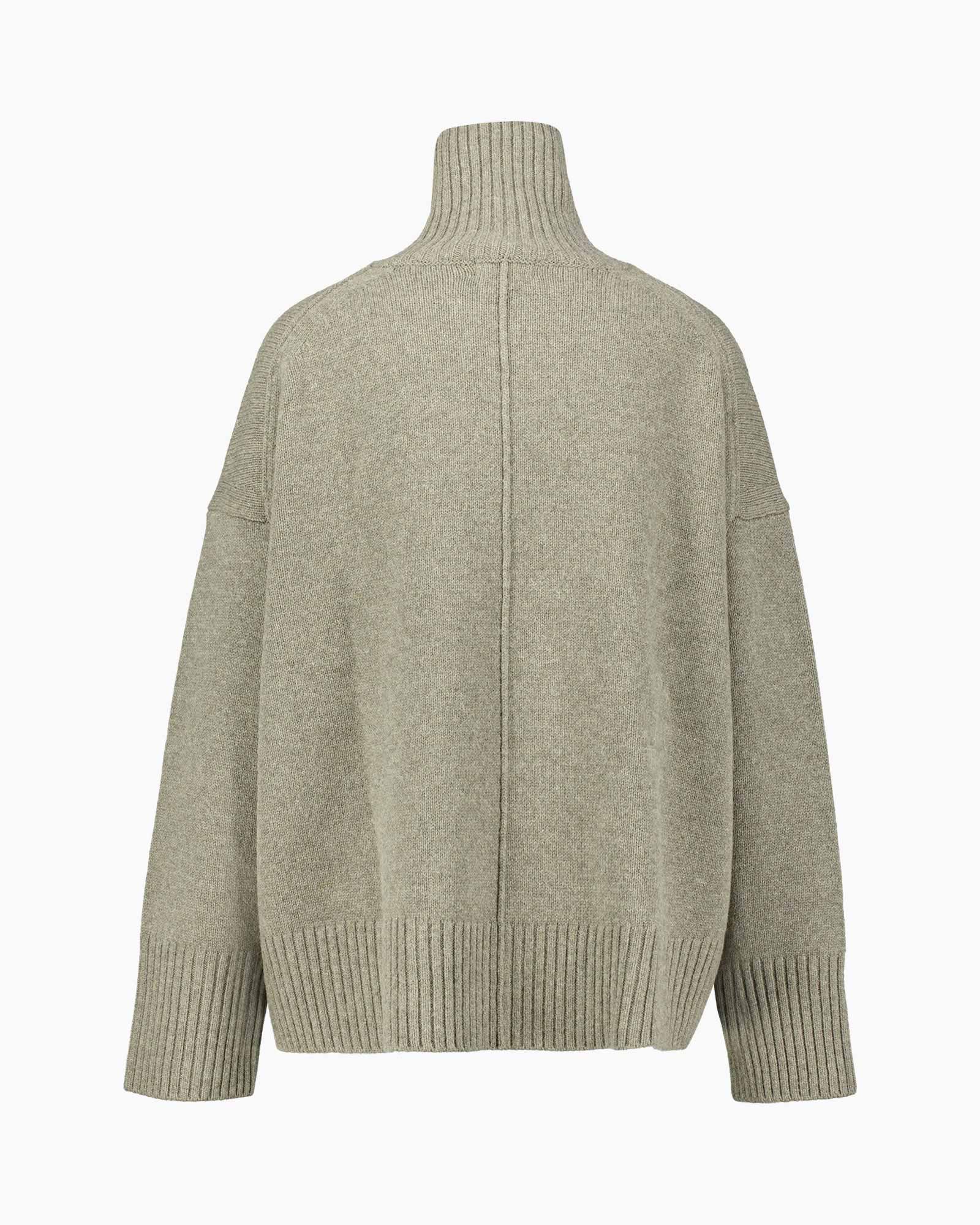 knit, turtleneck, sweater, beige, oversized