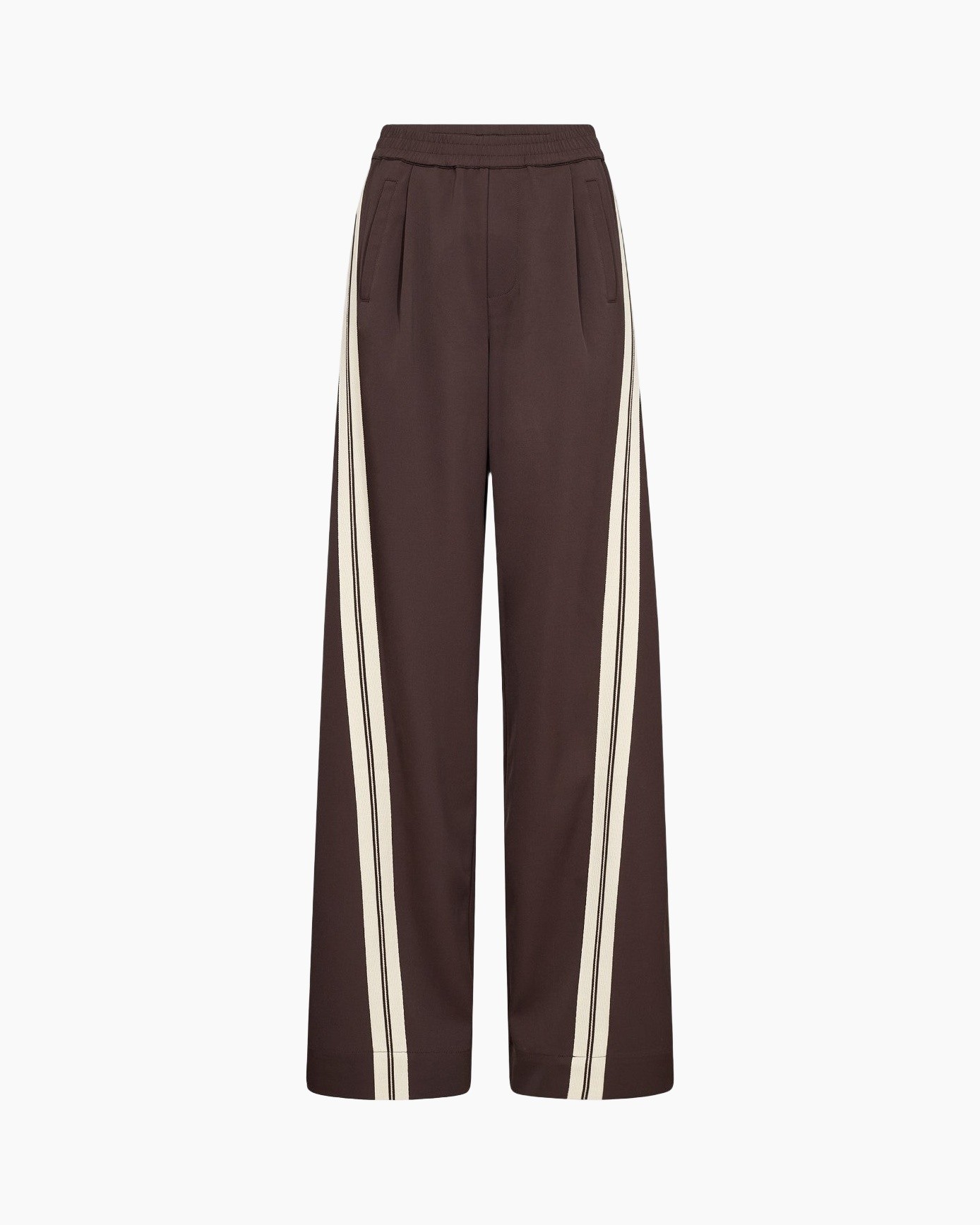 pants, trousers, wide-leg, striped, brown