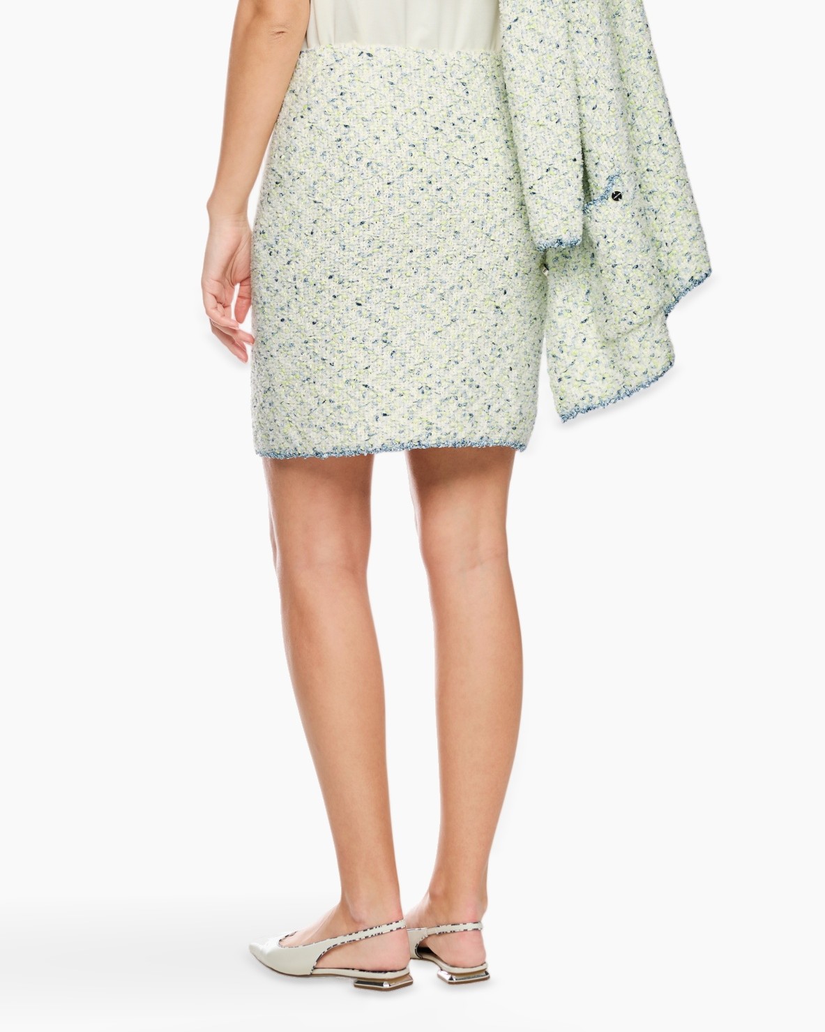 skirt, mini skirt, tweed, patterned, light color