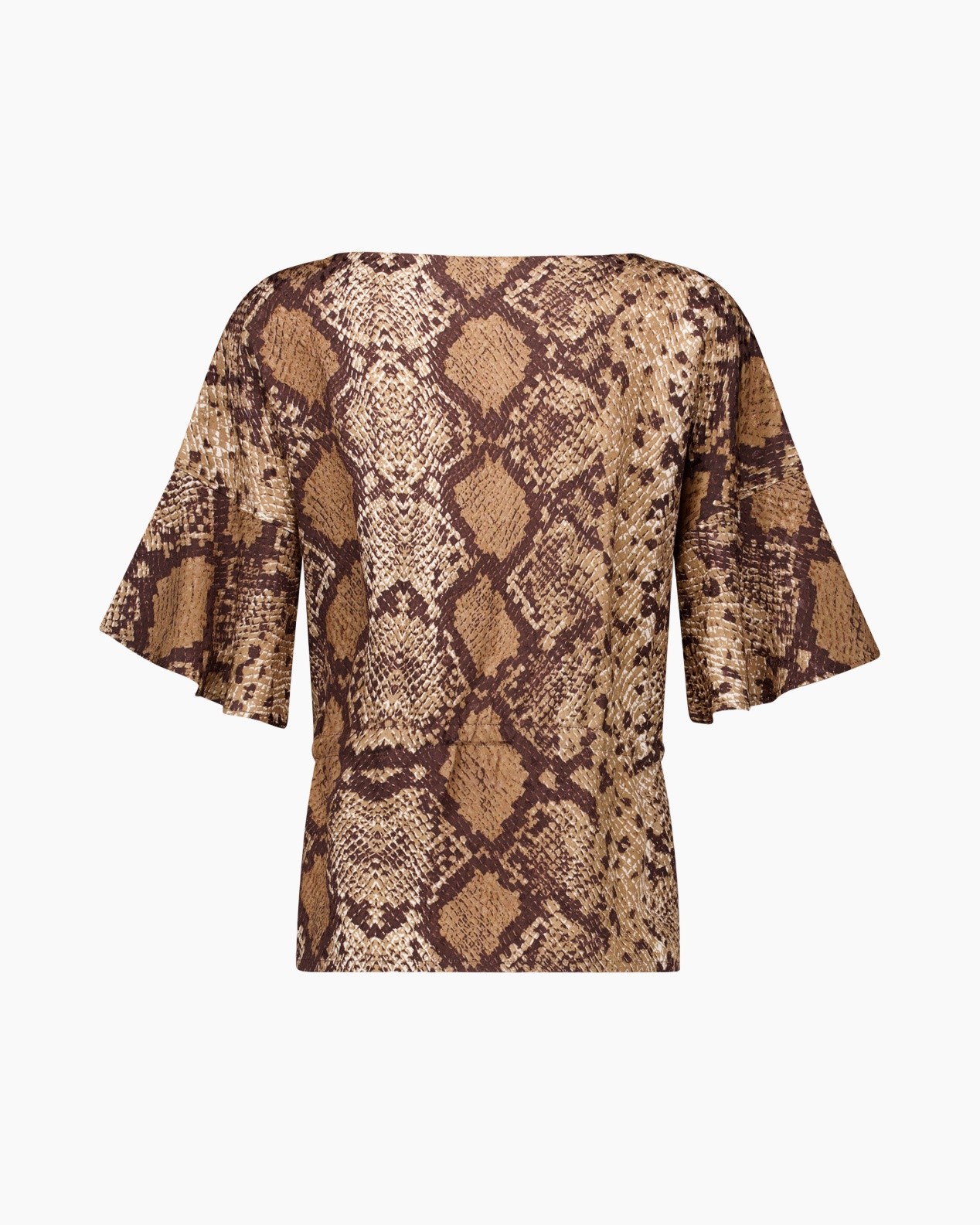 snake skin, print shirt, short sleeve, brown pattern, top