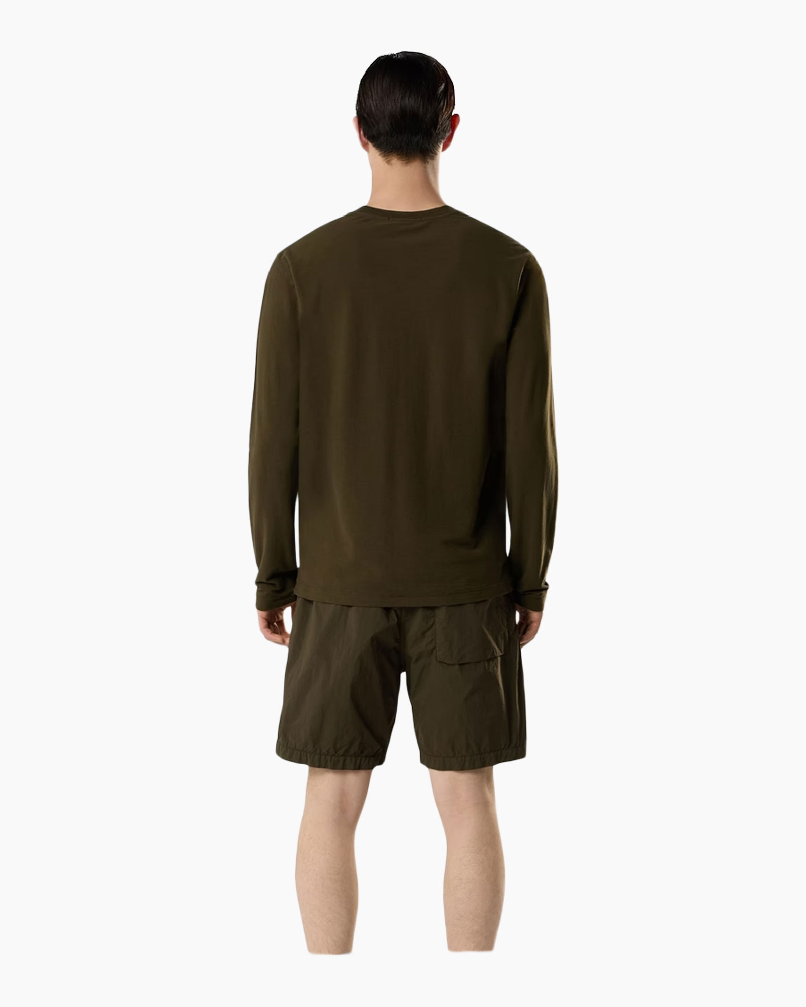 longsleeve, olive, crewneck, logo patch, casual