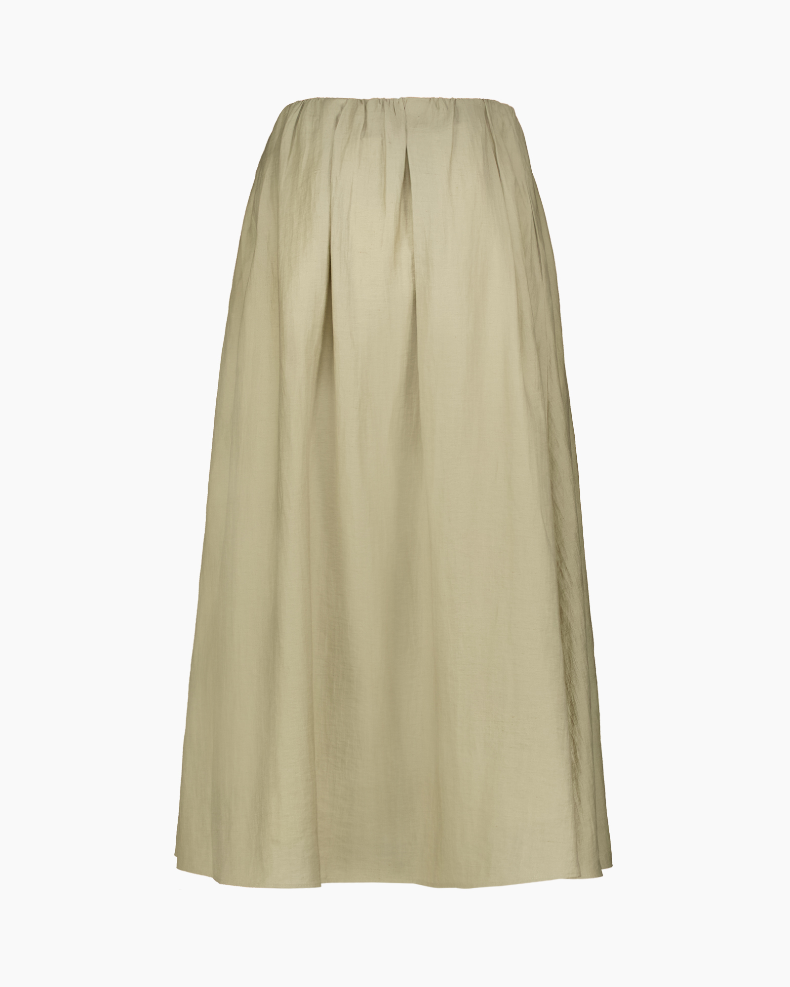 skirt, long, pleated, beige, linen-like