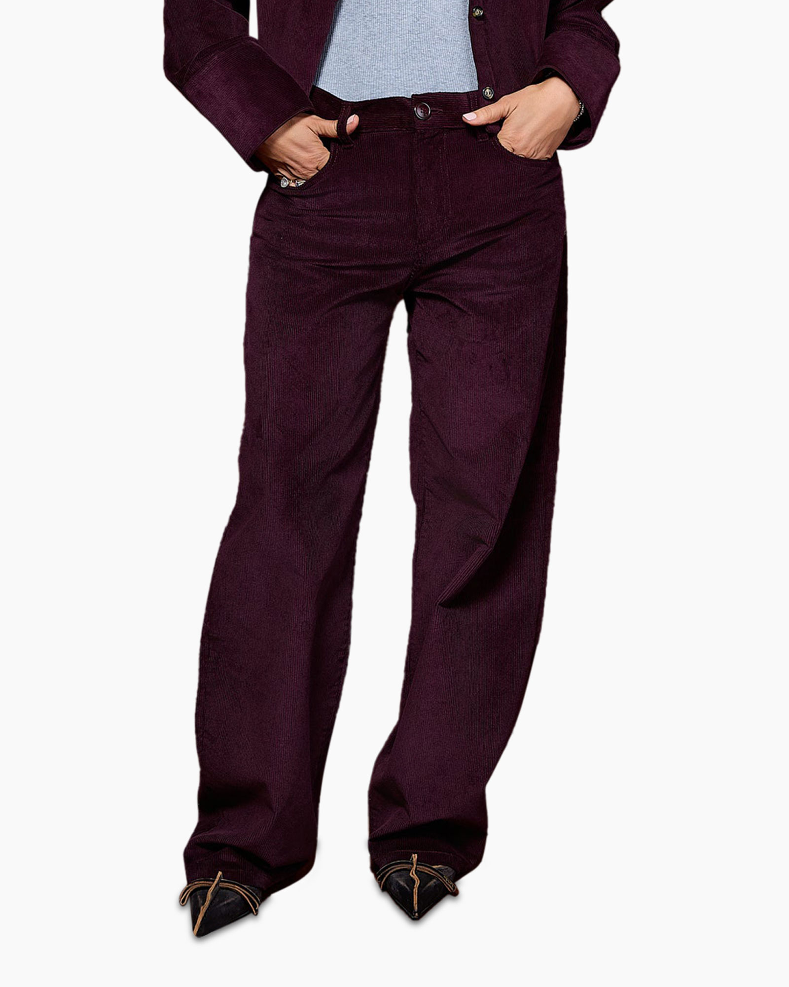 pants, corduroy, burgundy, wide-leg, trousers