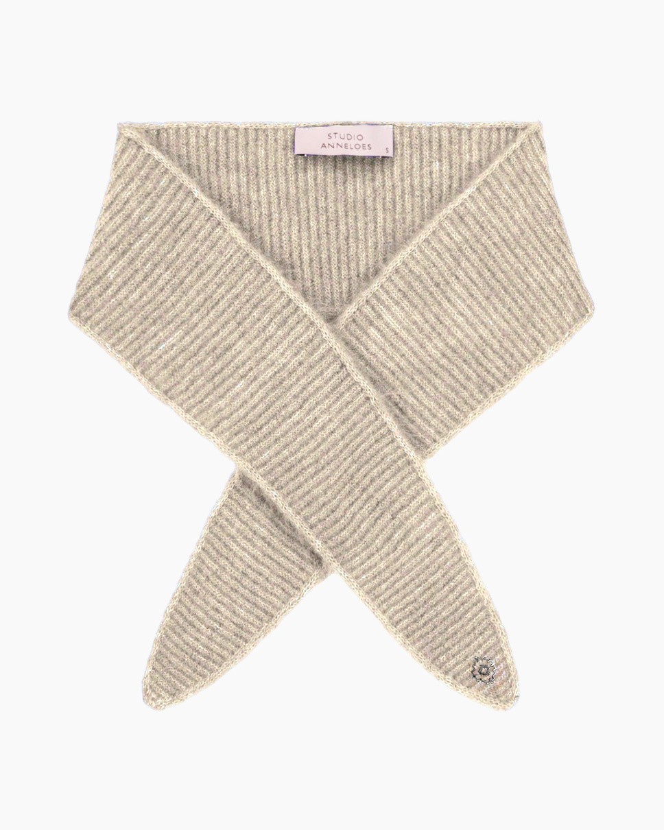 scarf, knit, beige, ribbed, scarf-pair